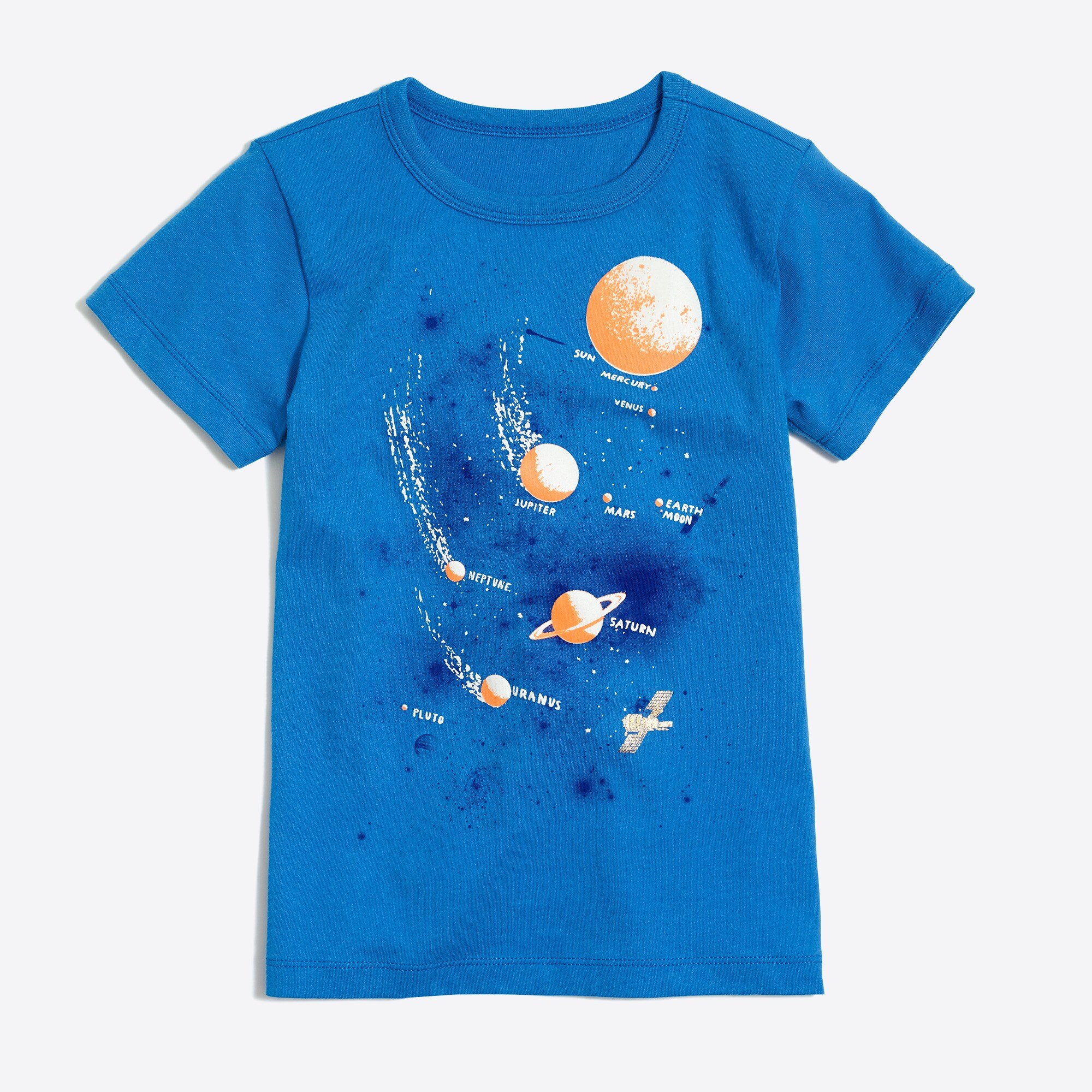 Boys' short-sleeve glow-in-the-dark moon chart graphic tee