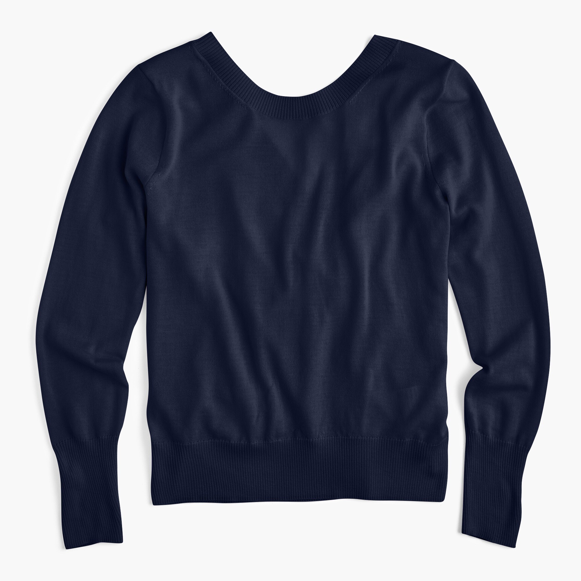 Wrapped back pullover in merino wool