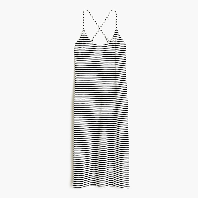 Strappy knit midi dress in stripe