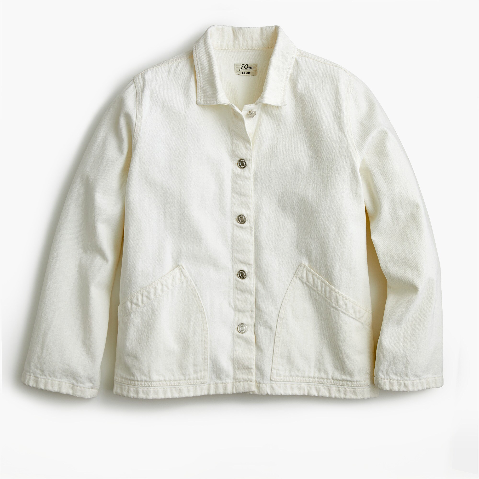 J.Crew Denim Swing Jacket In White For Women