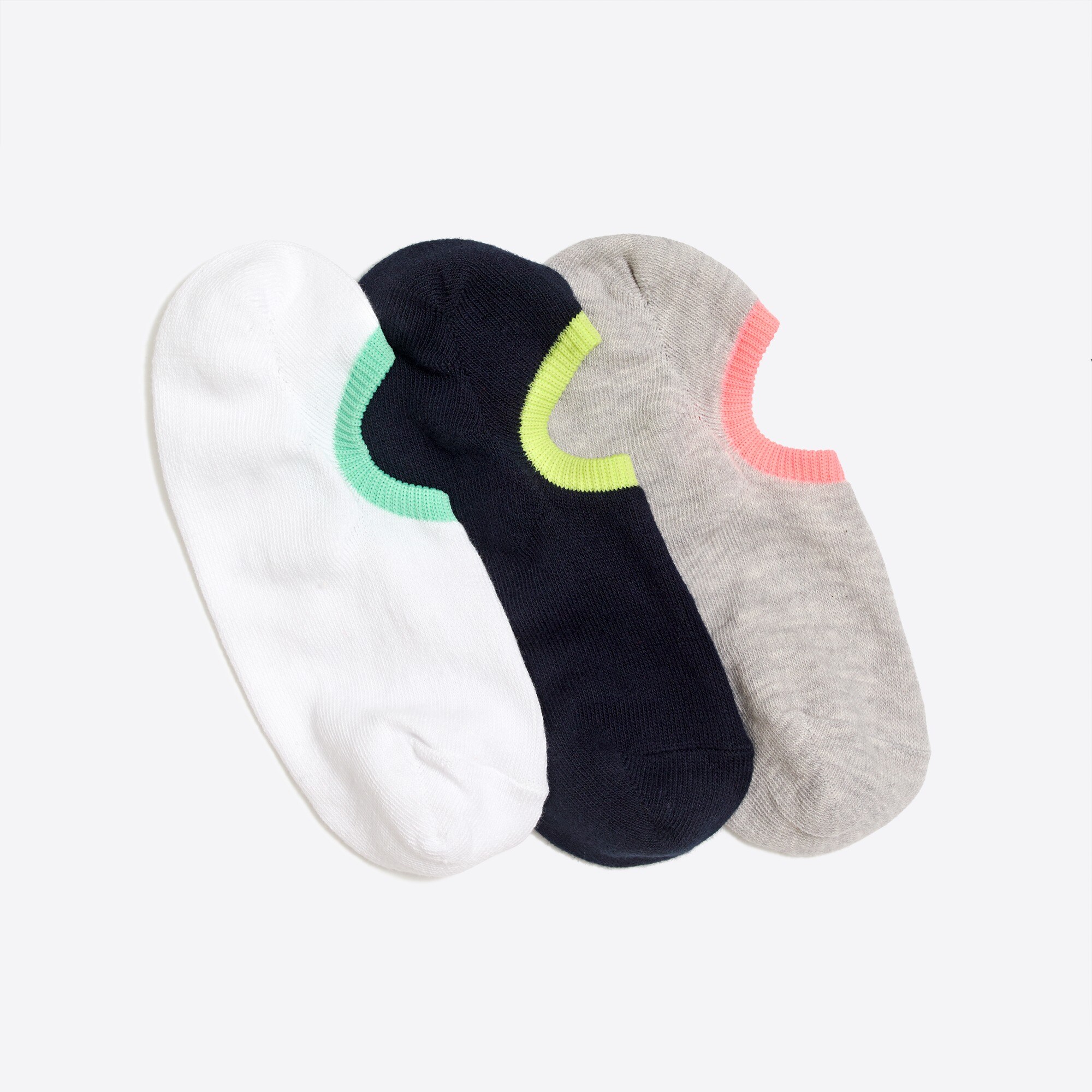 Neon no-show socks three-pack