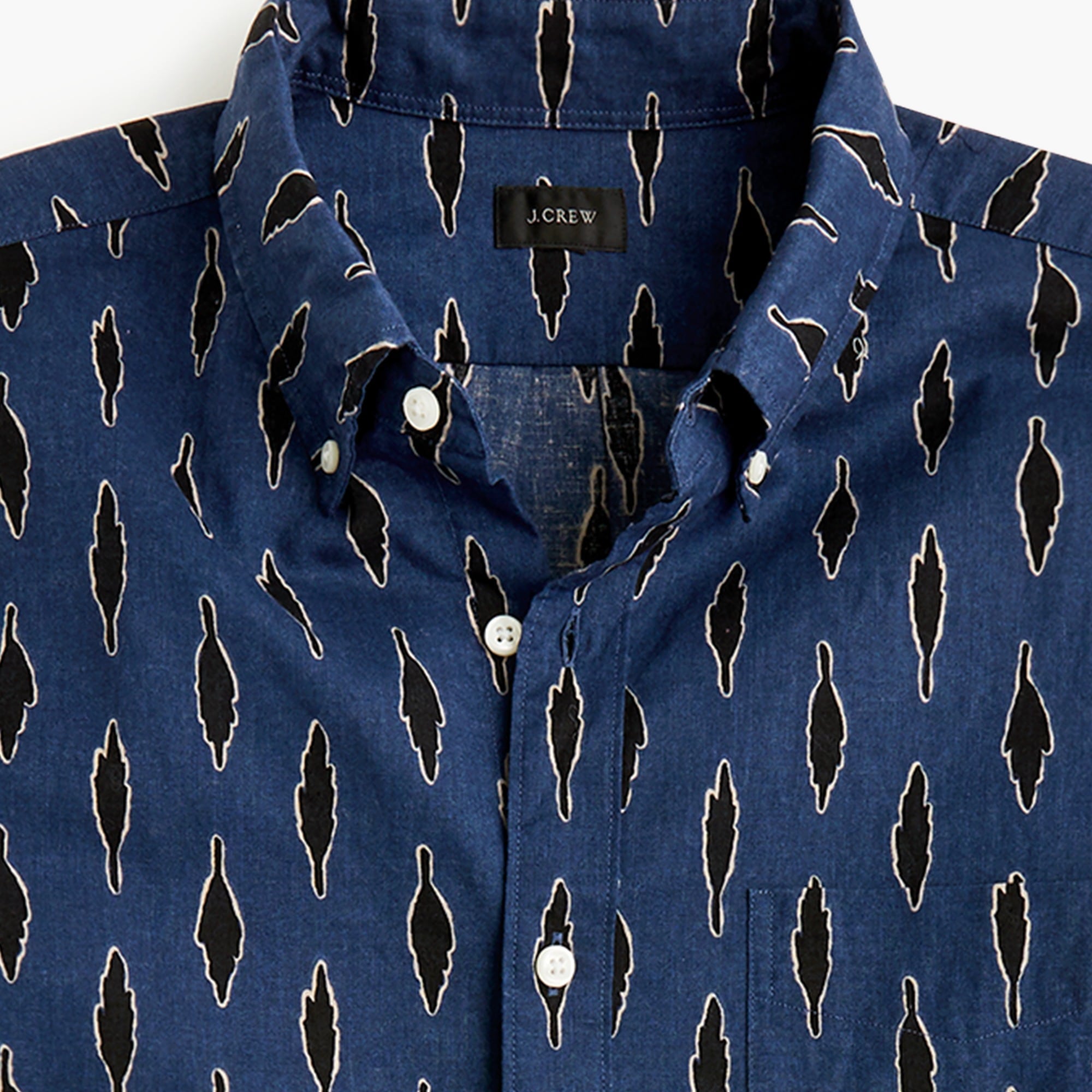 Short-sleeve Linen-cotton Shirt In Leaf Print For Men | J.Crew