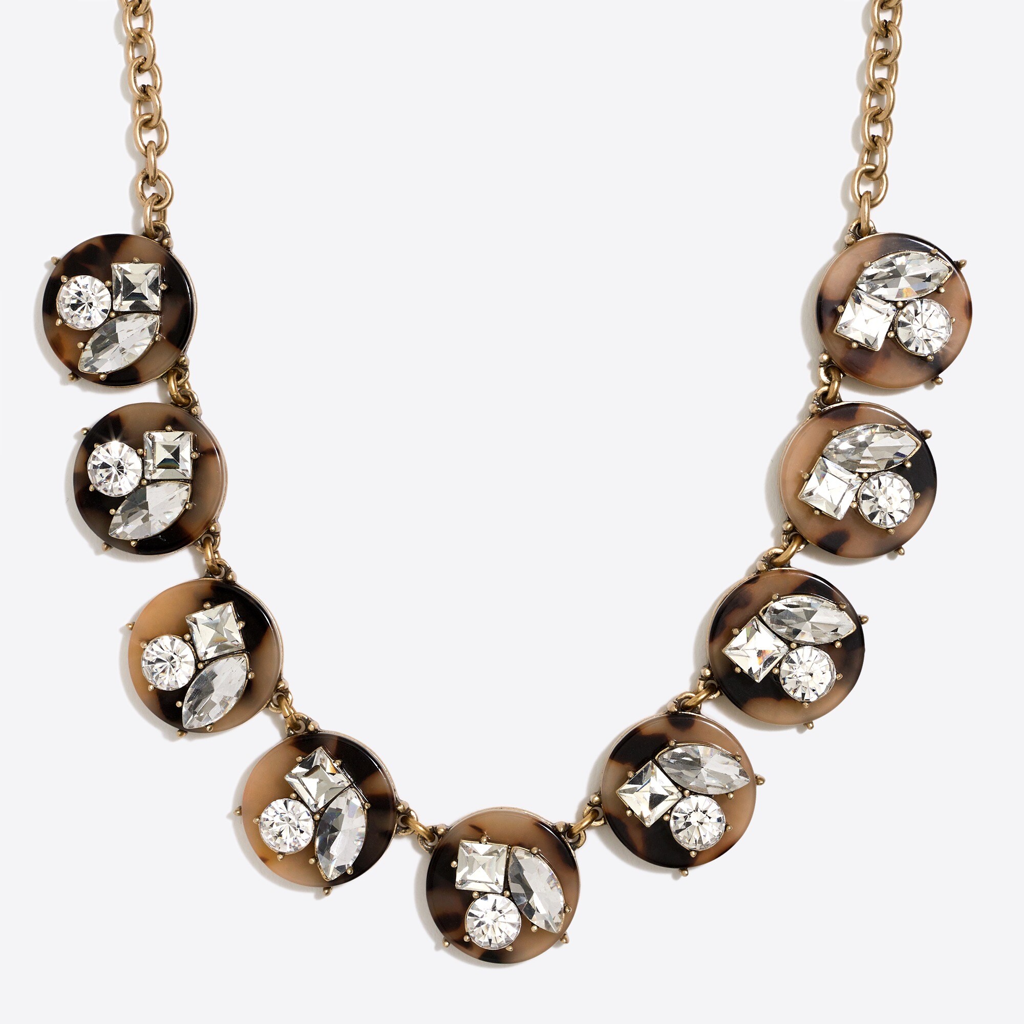 Tortoise crystal statement necklace