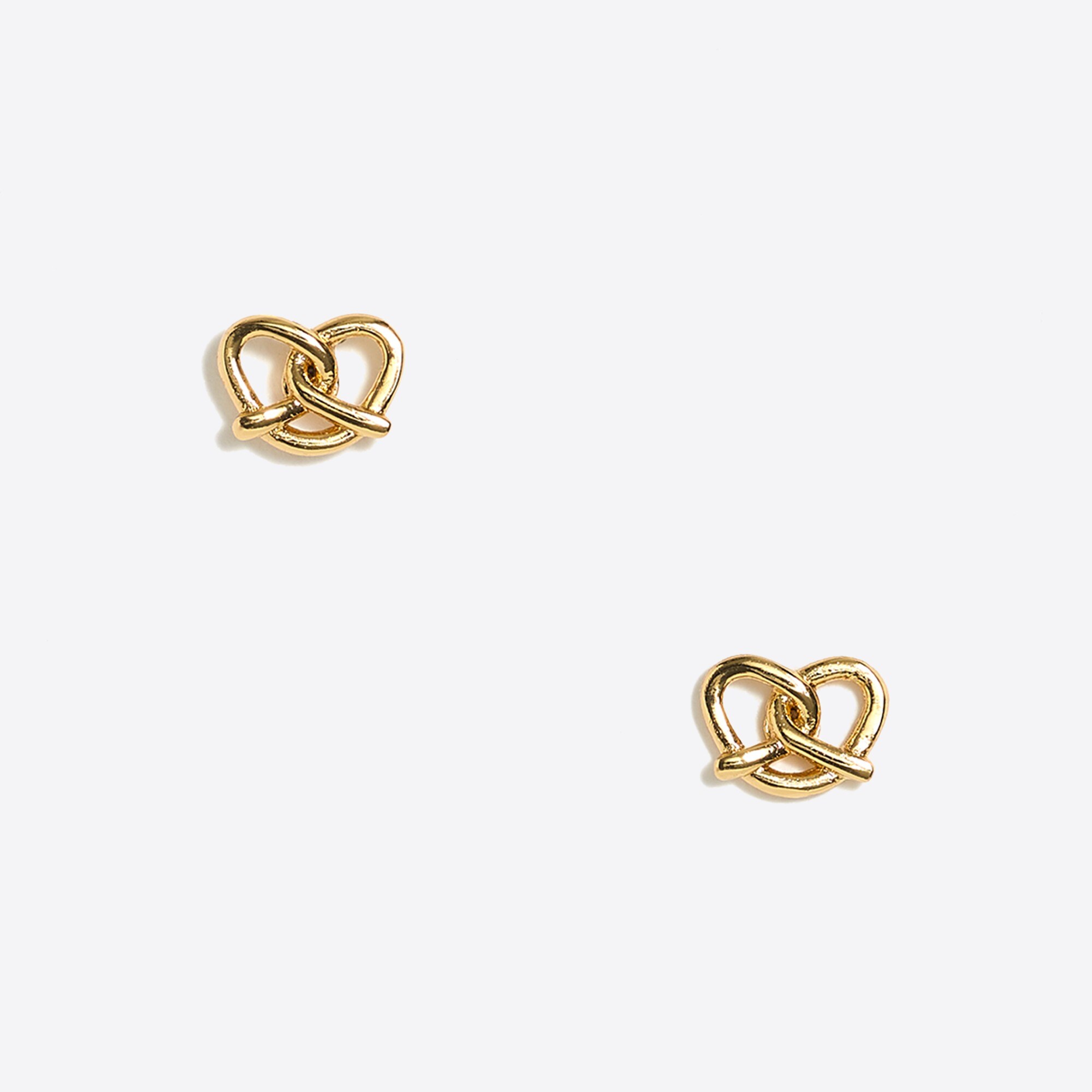 Golden pretzel stud earrings