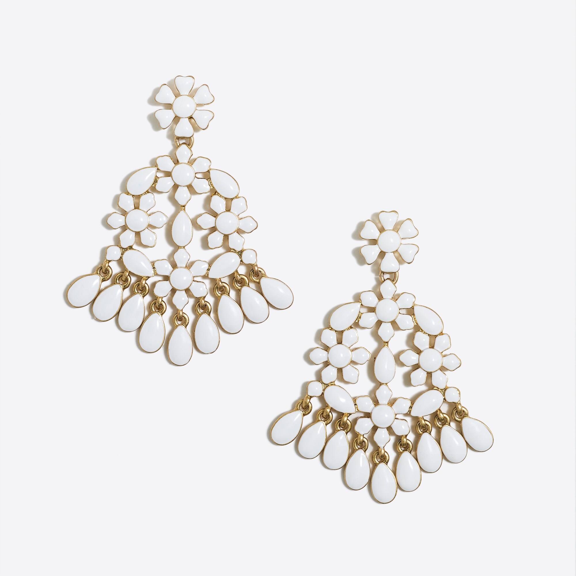 Lace enamel statement earrings