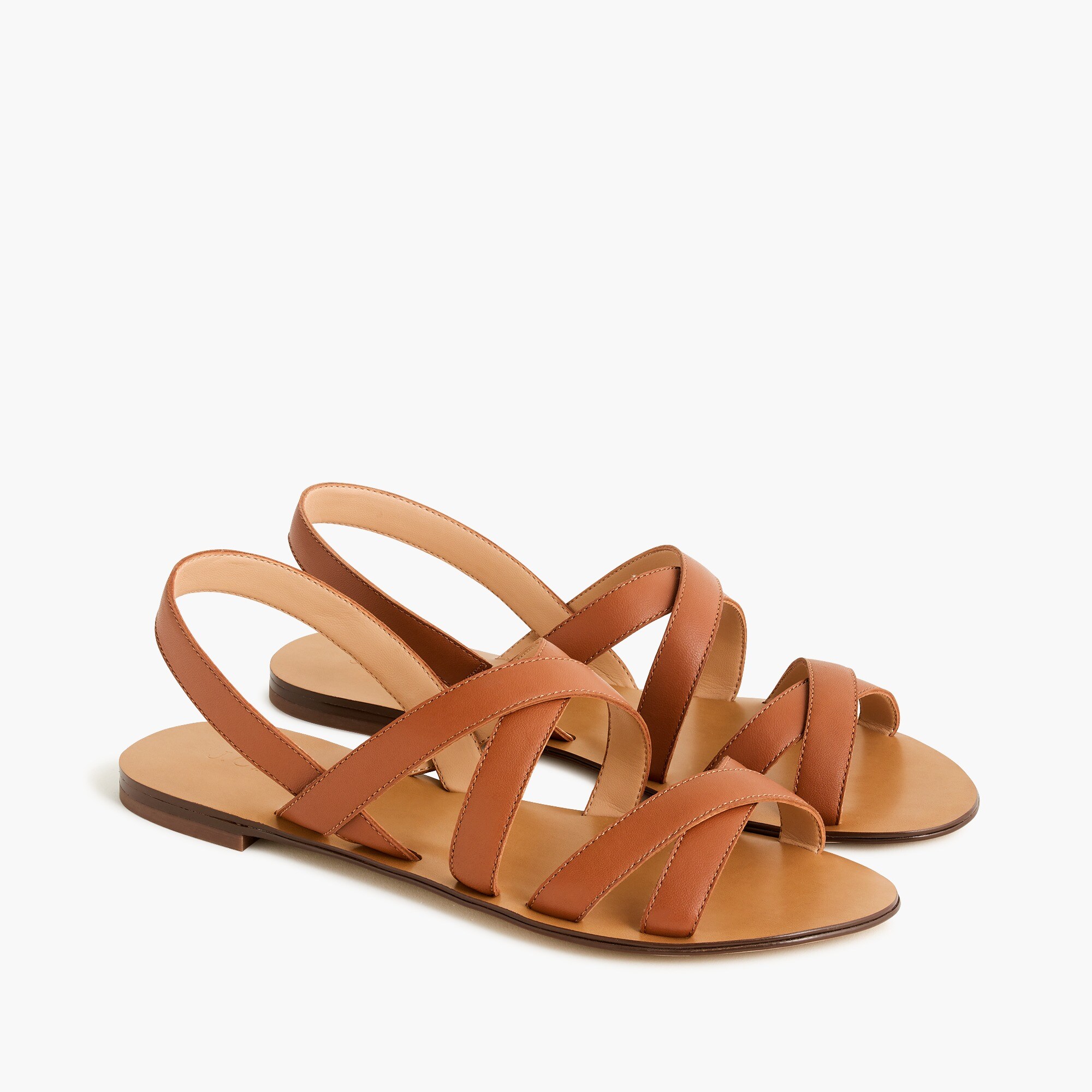 J.Crew Cross strap Sandals In Leather For Women