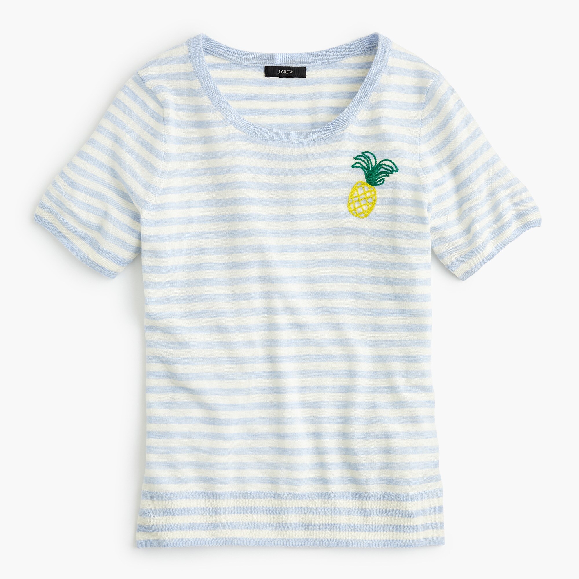 Tippi short-sleeve sweater in pineapple stripe