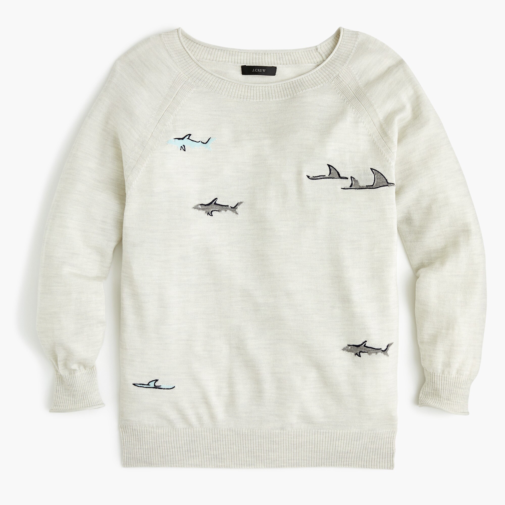 Merino wool crewneck sweater in shark