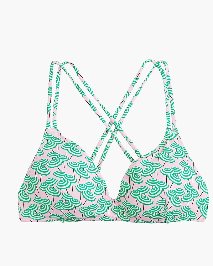 j.crew: j.crew playa printed monterey strappy bikini top for women, right side, view zoomed