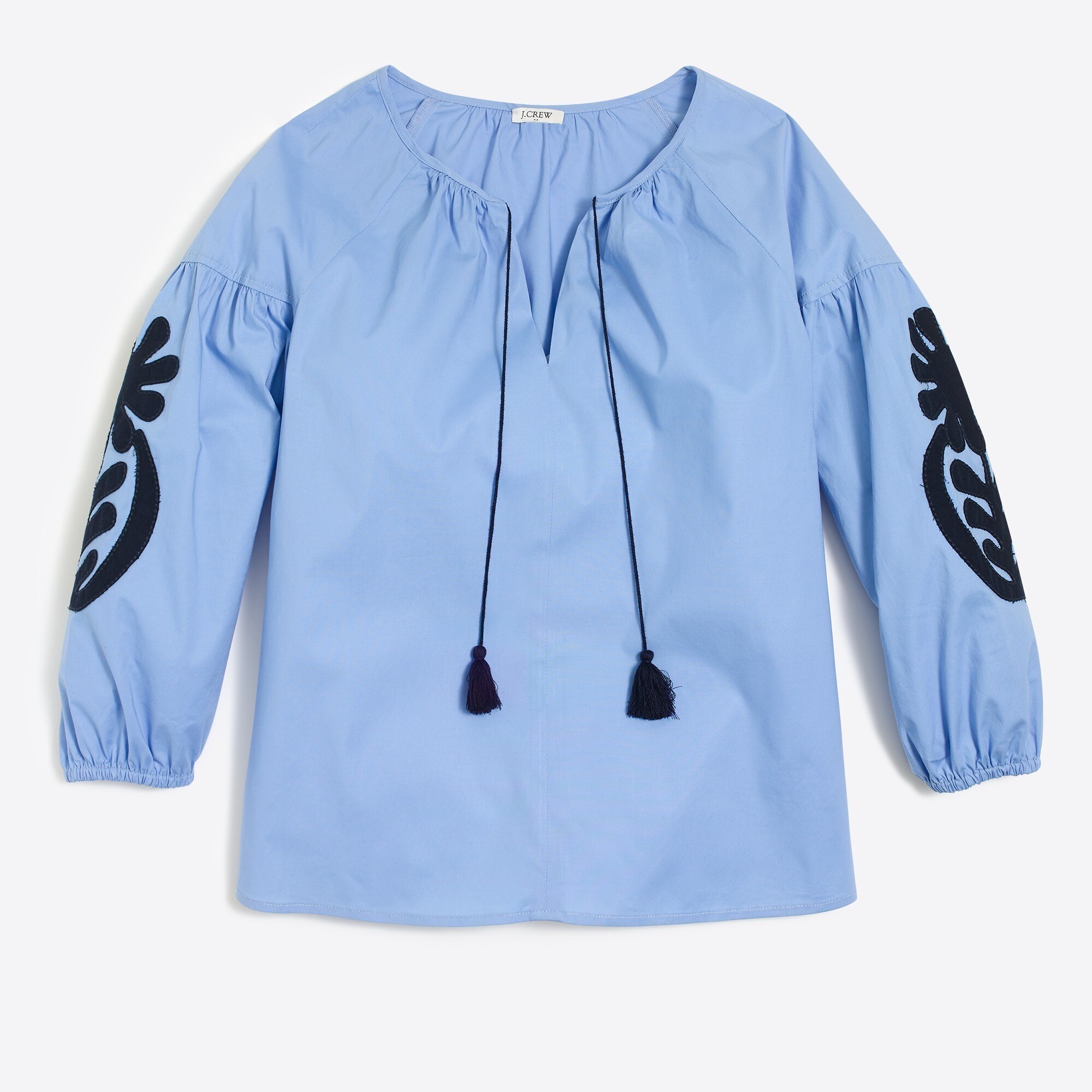 J crew sales embroidered peasant top