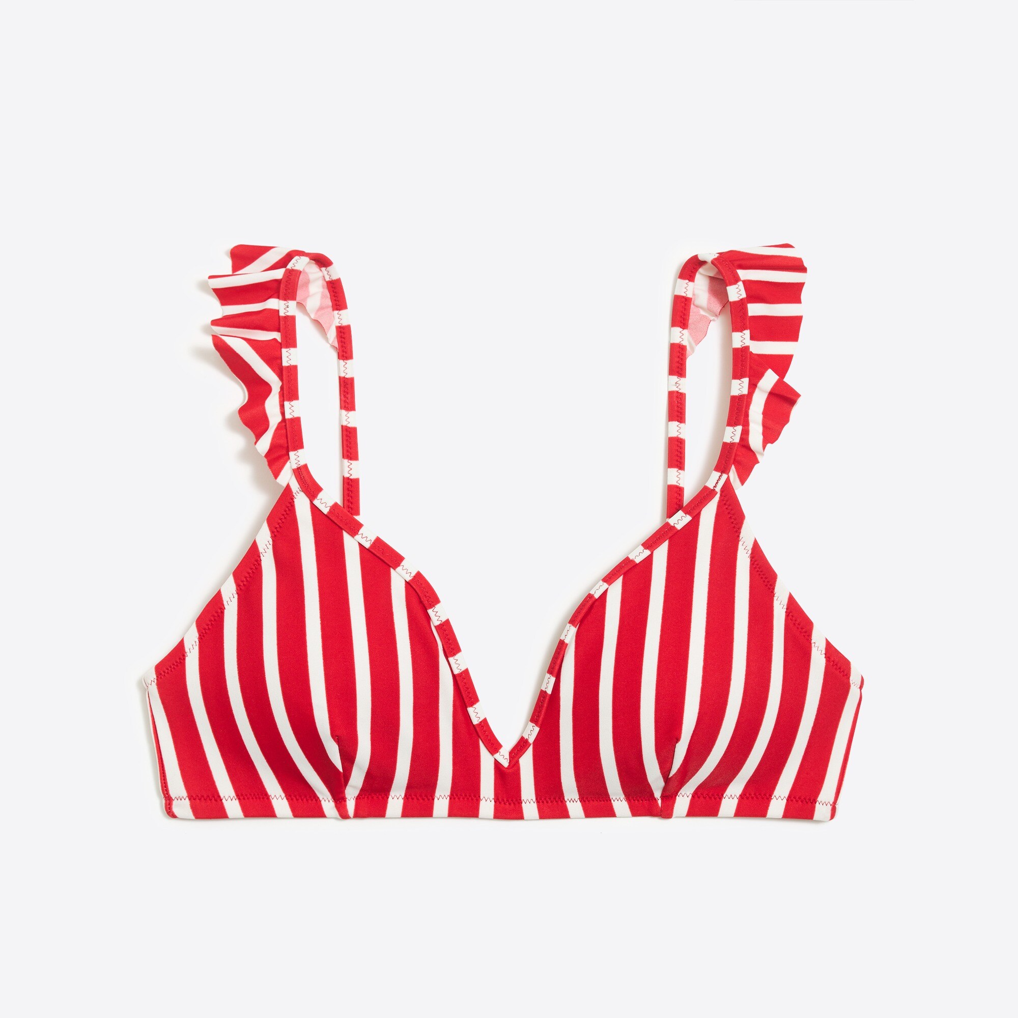 Ruffle-shoulder french bikini top