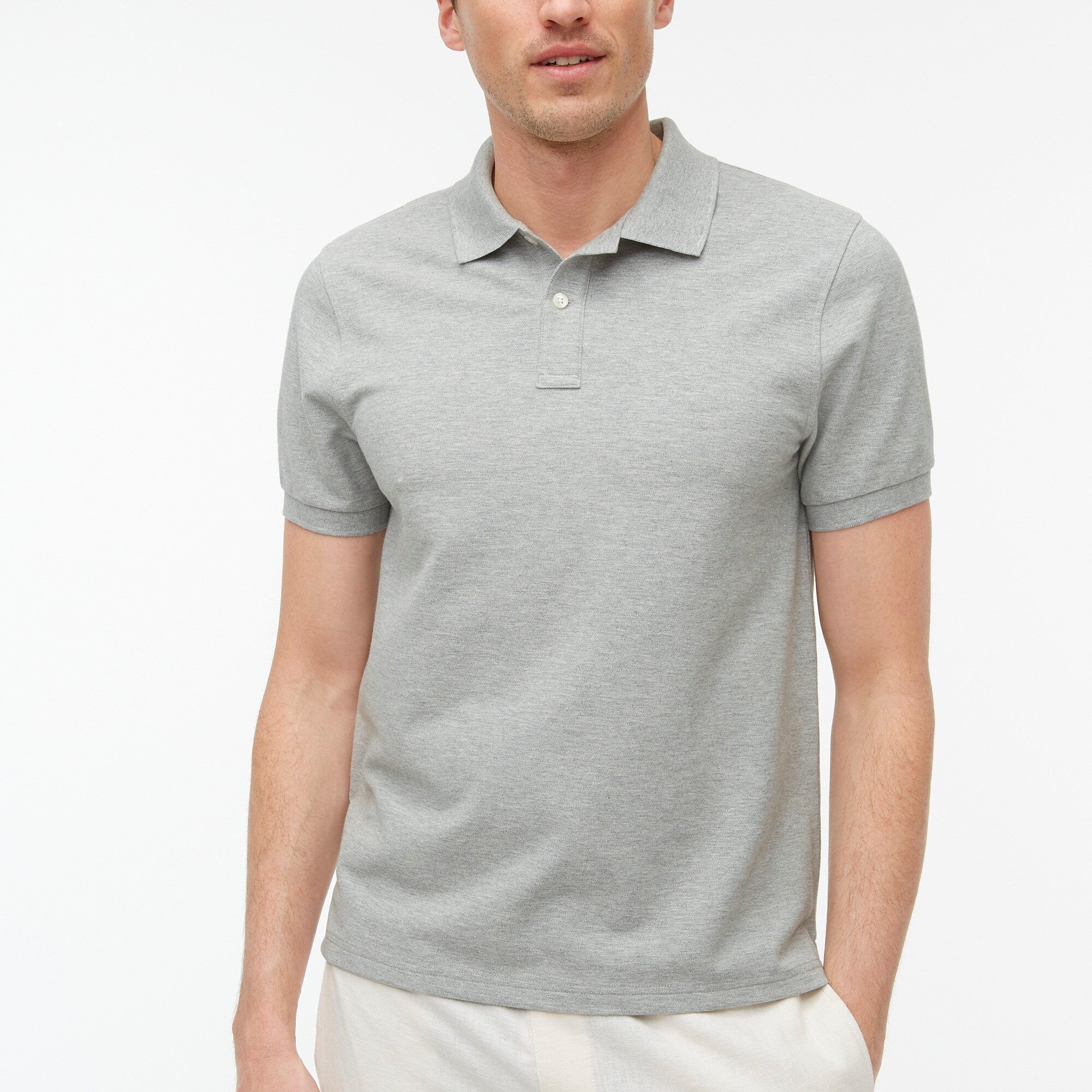 factory: untucked-fit flex piqu&eacute; polo shirt for men