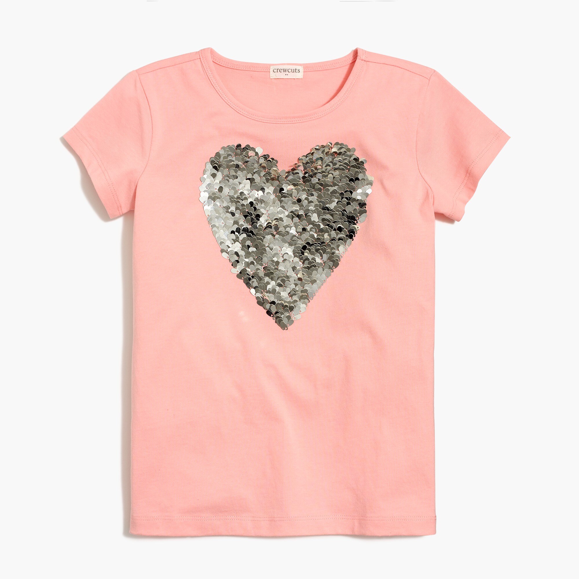 girls' sequin heart graphic tee for girls