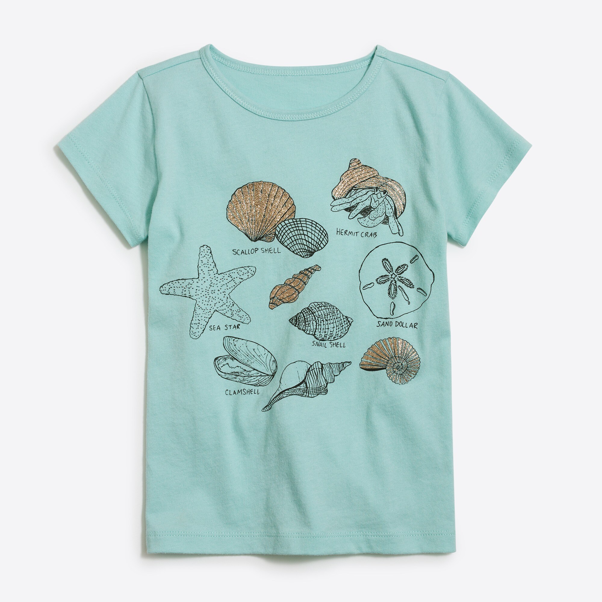 Girls' seashells graphic tee