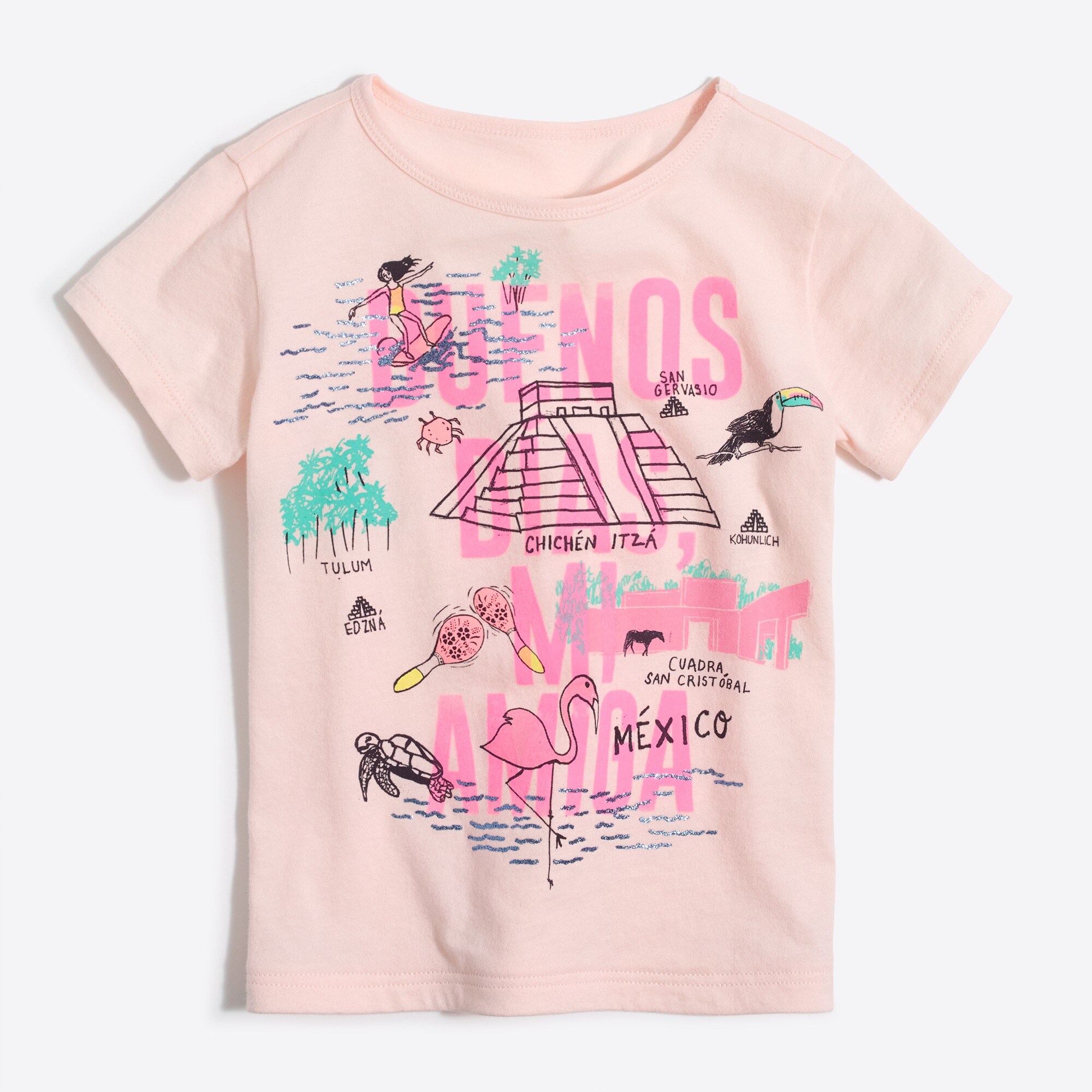 Girls' buenos dias graphic tee