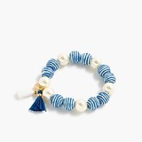 Striped bead-and-pearl bracelet