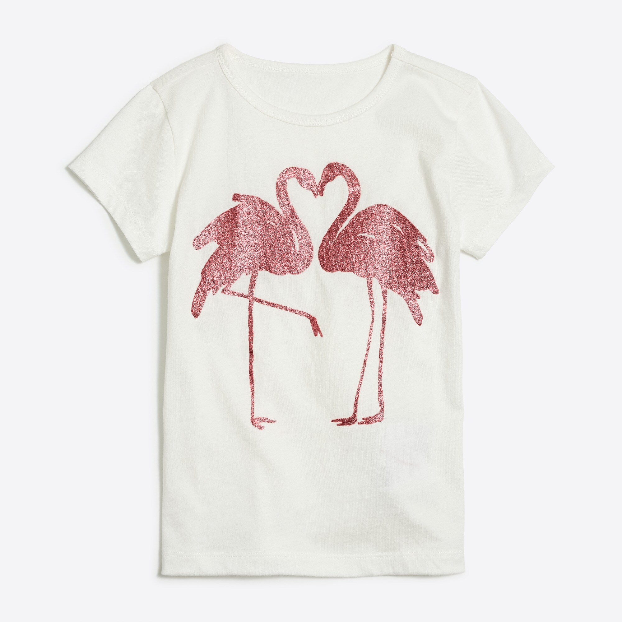 Girls' flamingo heart graphic tee
