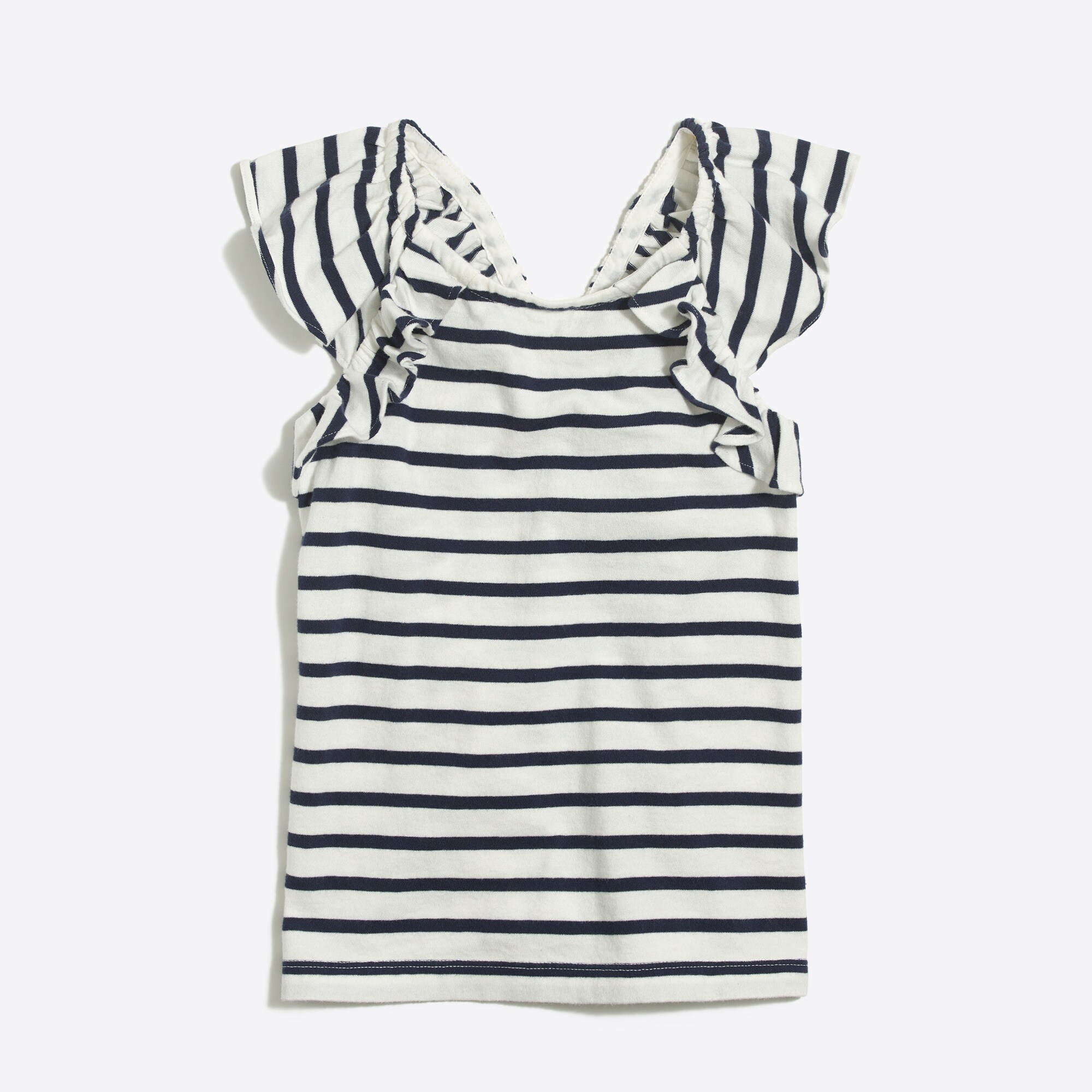 Striped ruffle tank top