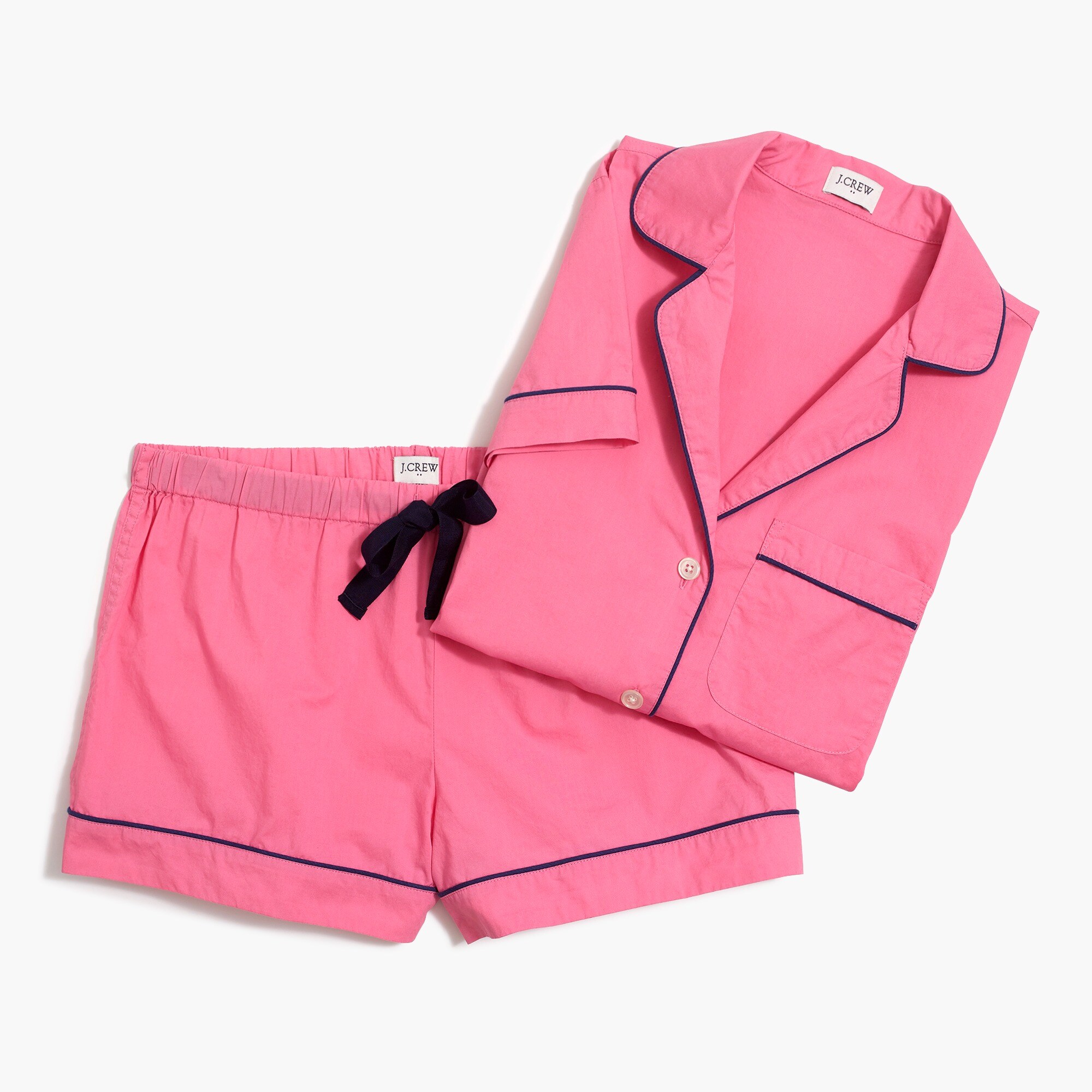 short-sleeve end-on-end pajama set for women