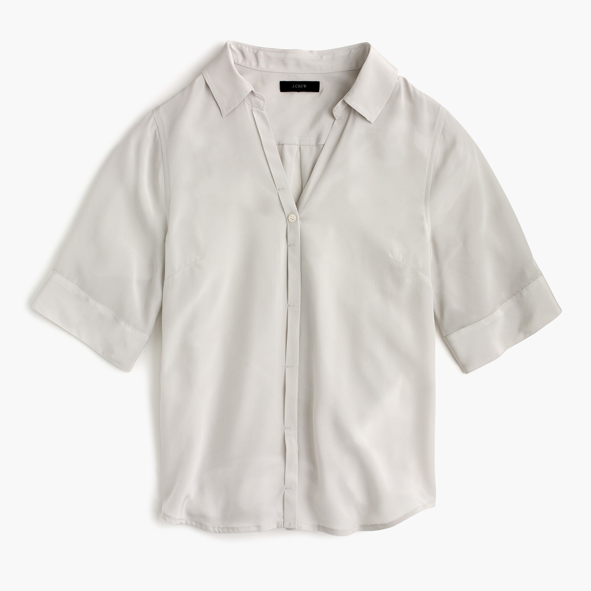 Short-sleeve button-up shirt in silk