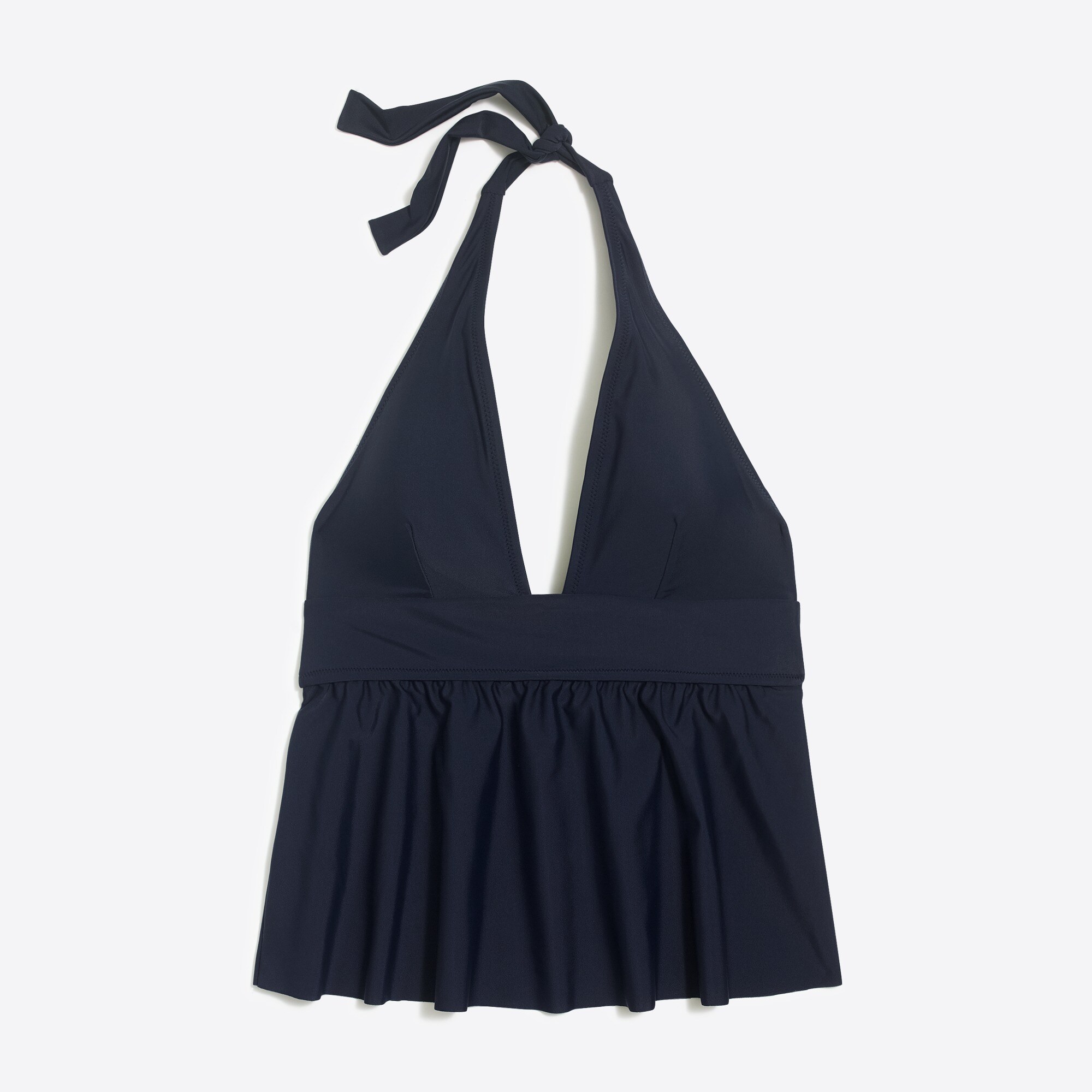 halter peplum tankini top for women