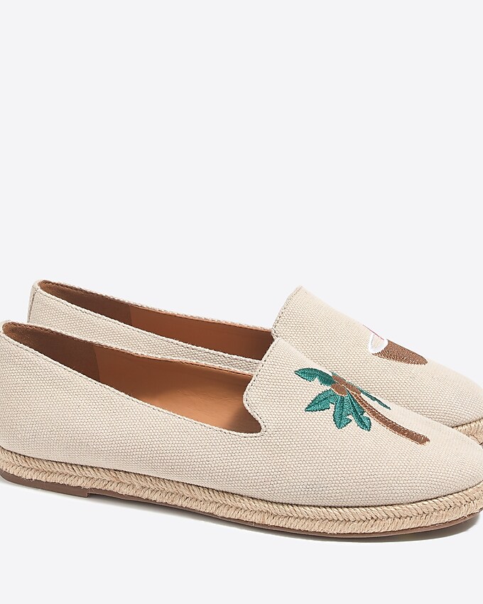 Factory: Tropical Embroidered Slip-on Espadrilles For Women