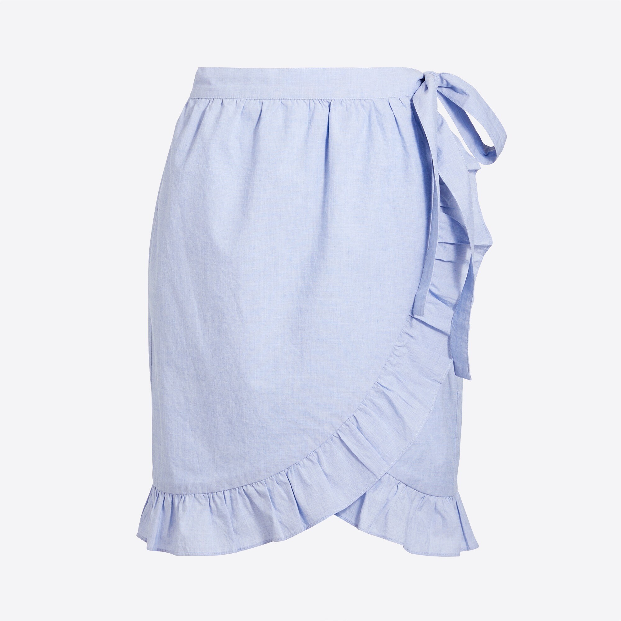 Wrap mini skirt in cotton poplin
