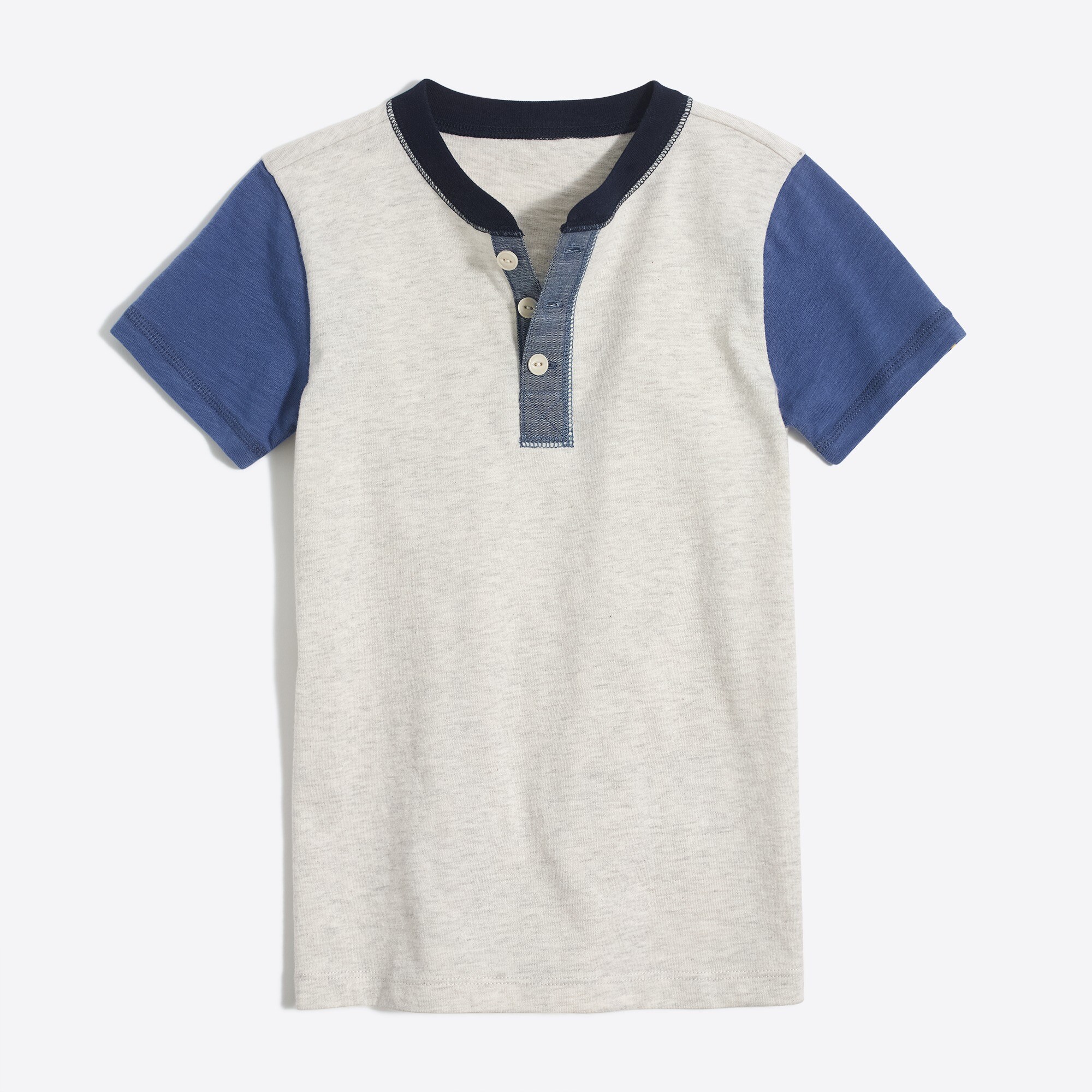 Boys' short-sleeve colorblock henley shirt