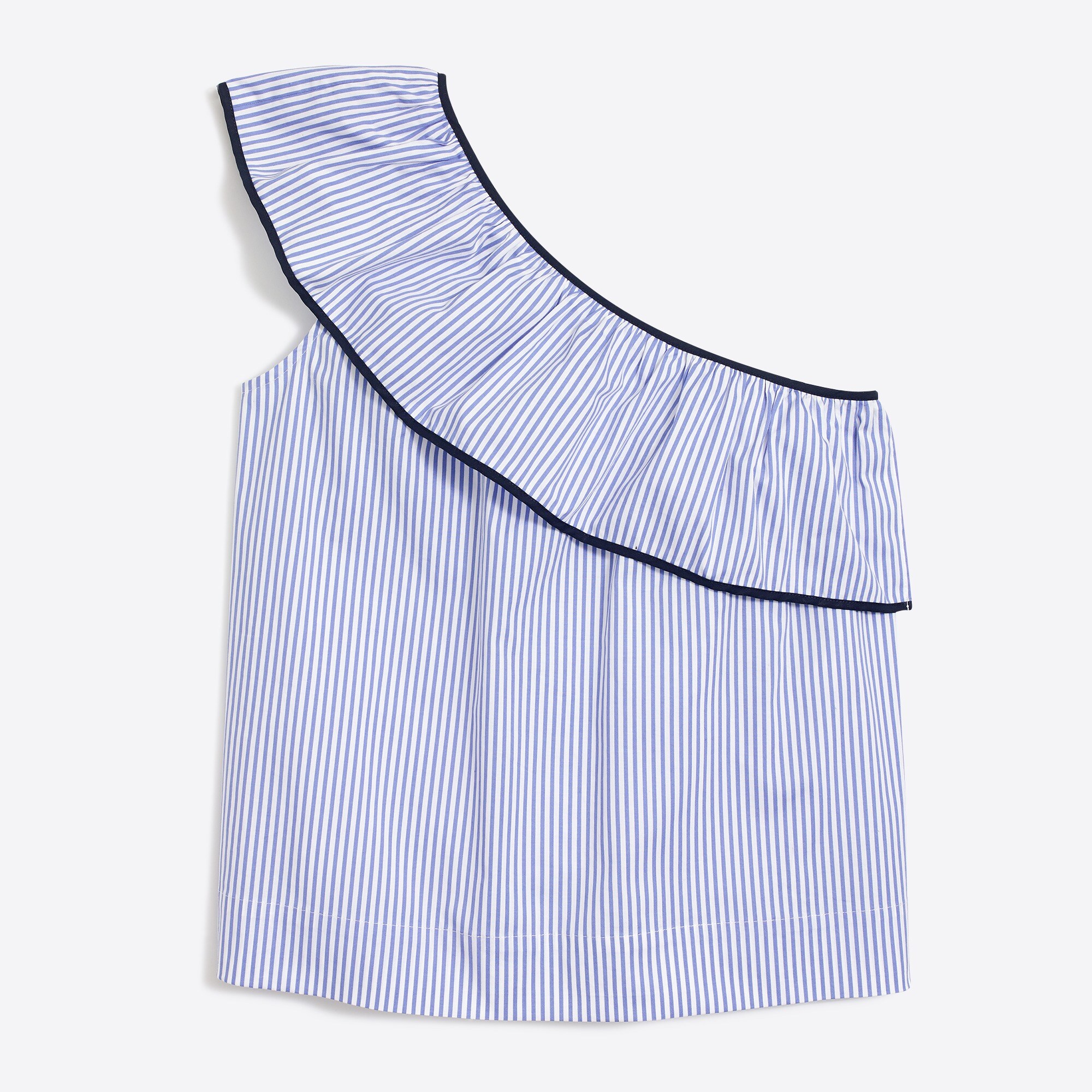 striped one-shoulder top for women