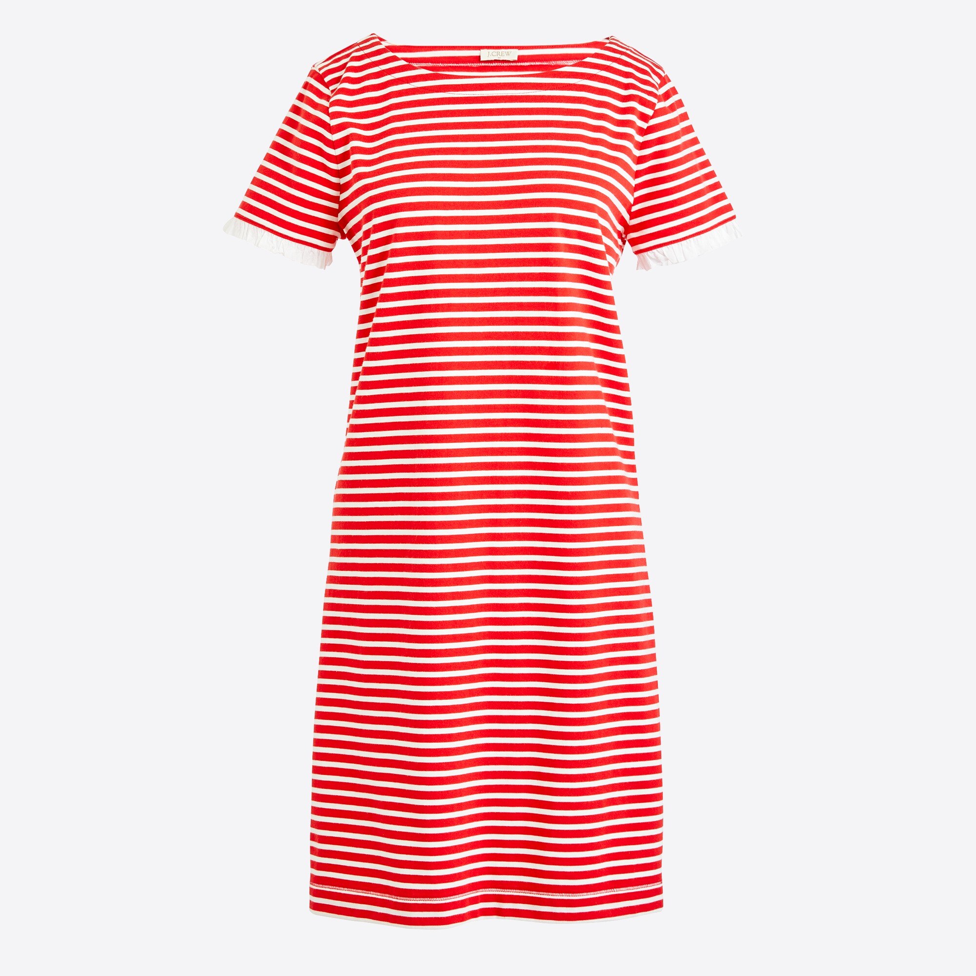 striped poplin-trimmed dress for women