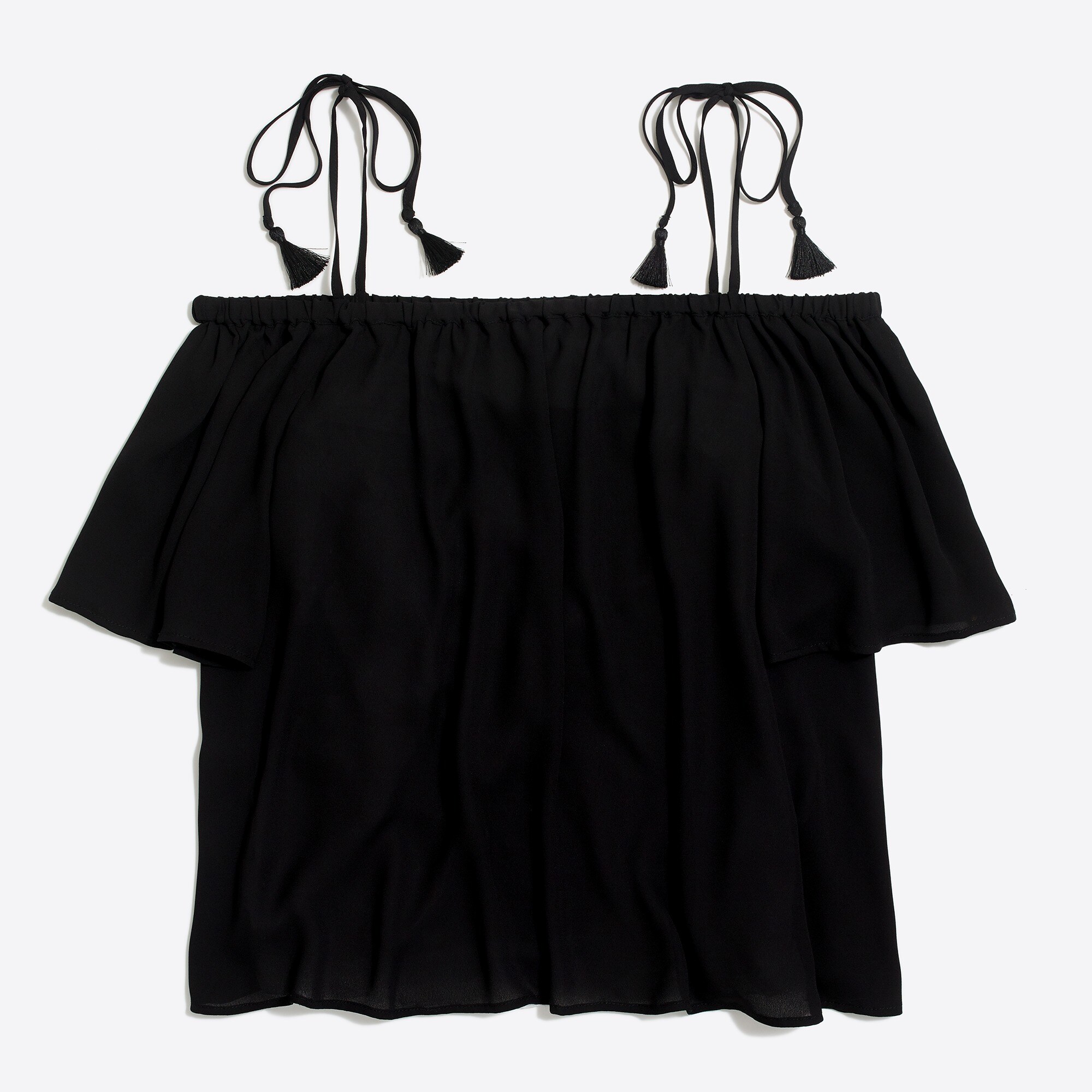 Tie cold-shoulder top
