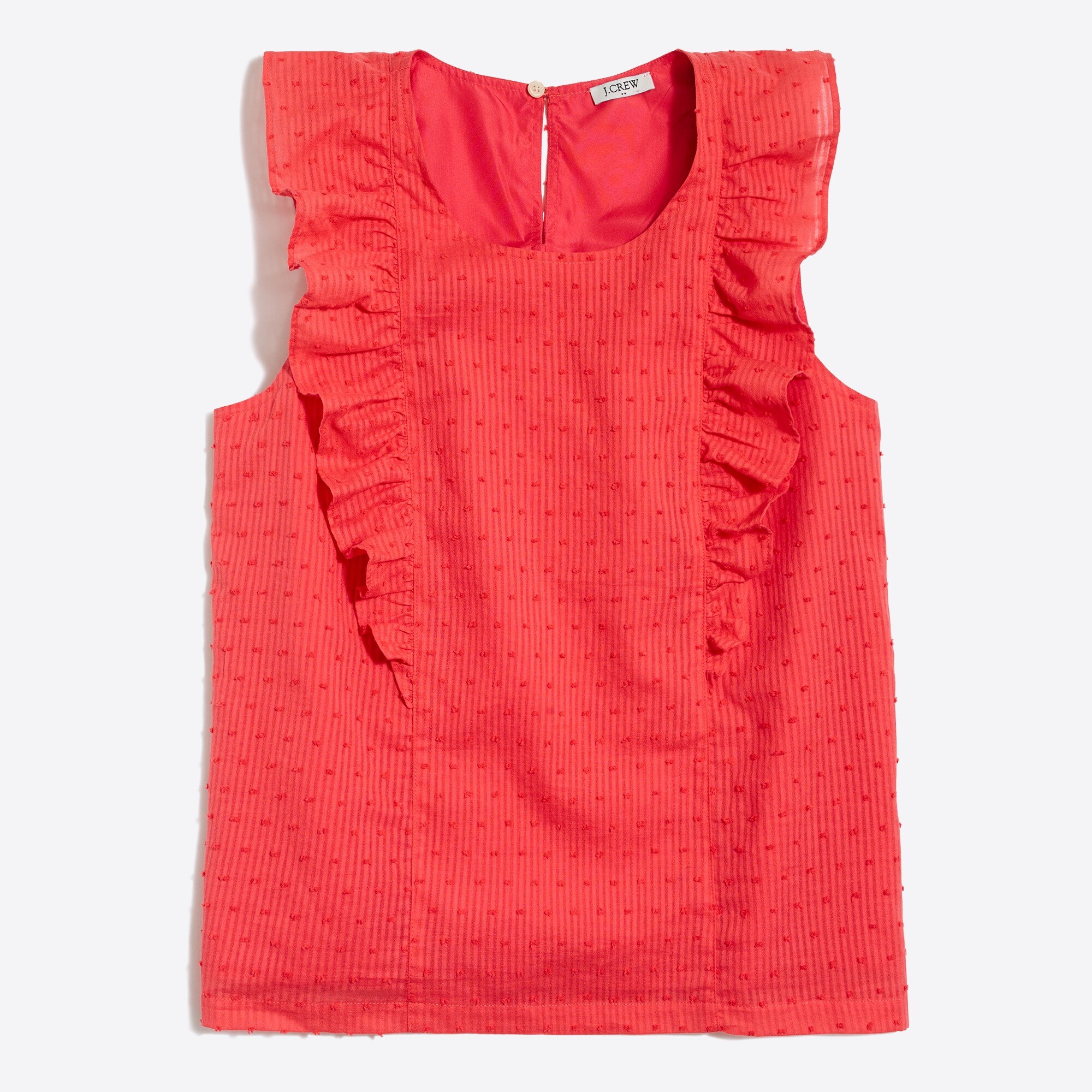 textured ruffle tank top for women