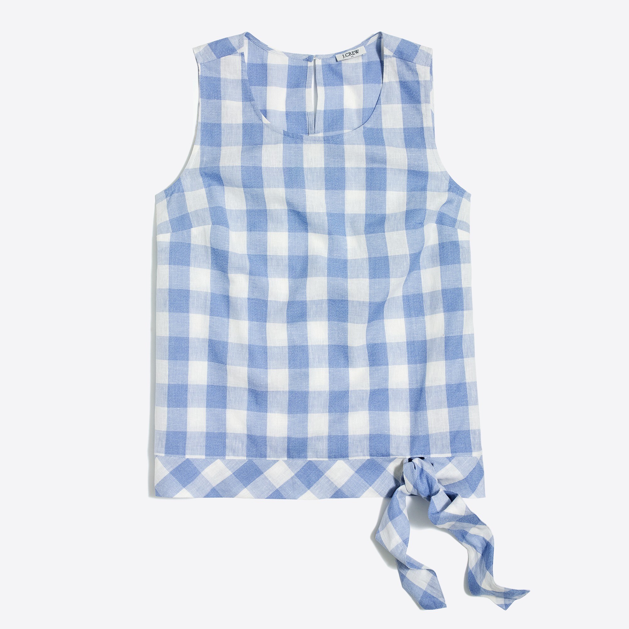 gingham side-tie shell for women