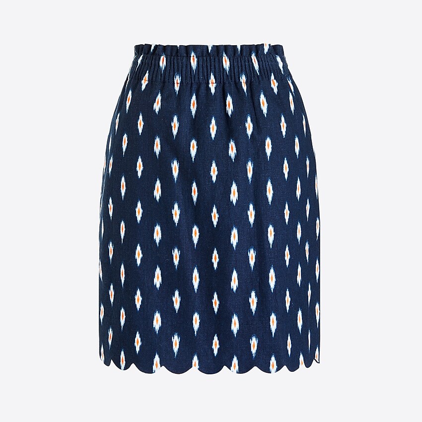 factory: printed scalloped sidewalk skirt for women, right side, view zoomed