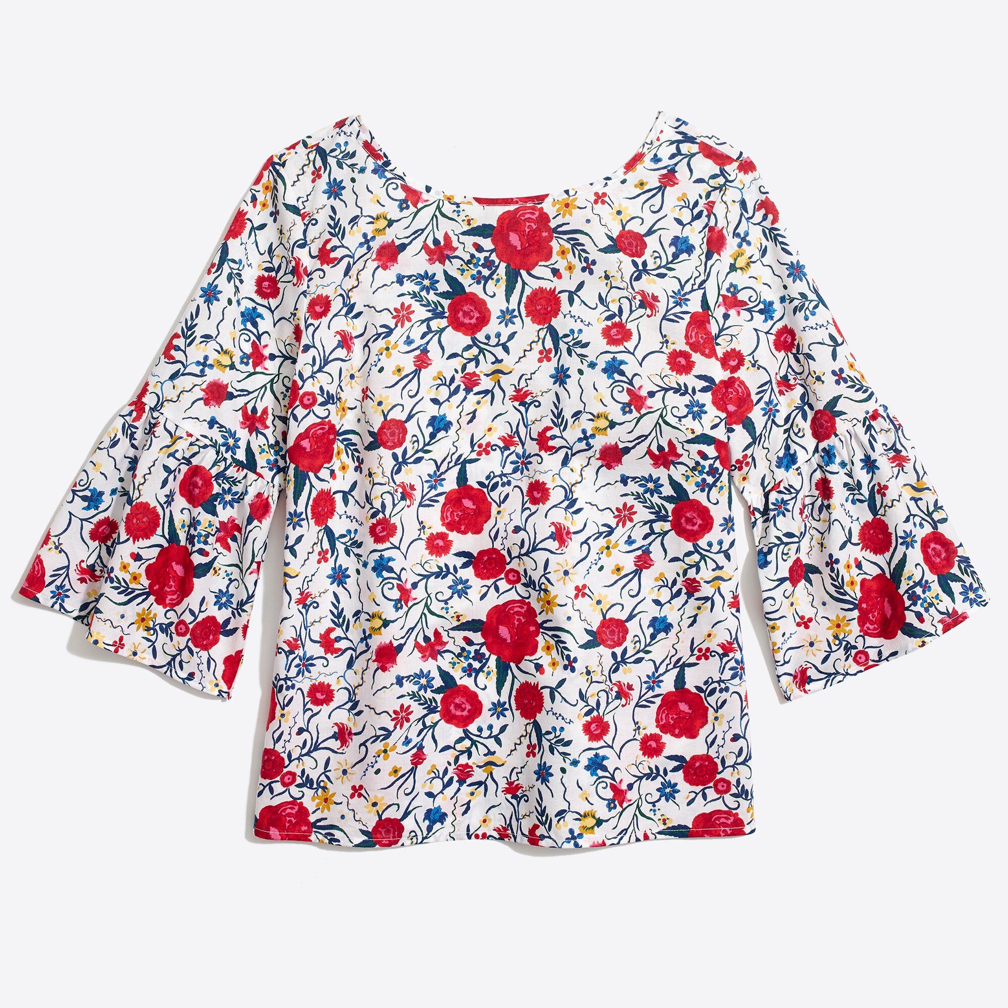 bell-sleeve tie-back top for women