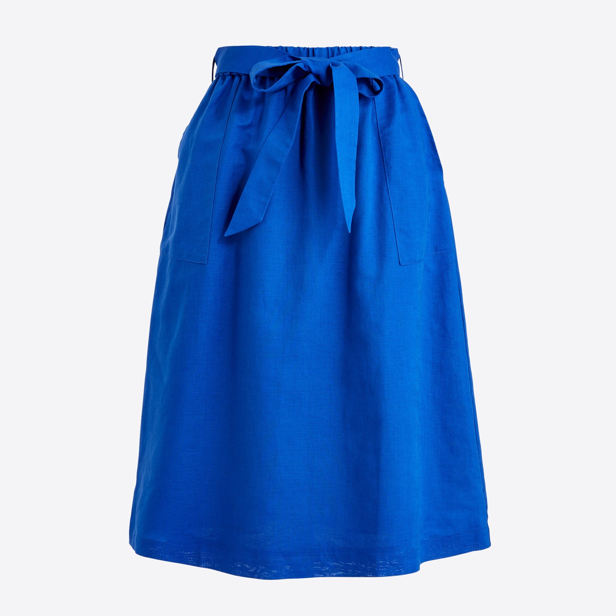 Pull-on bow midi skirt