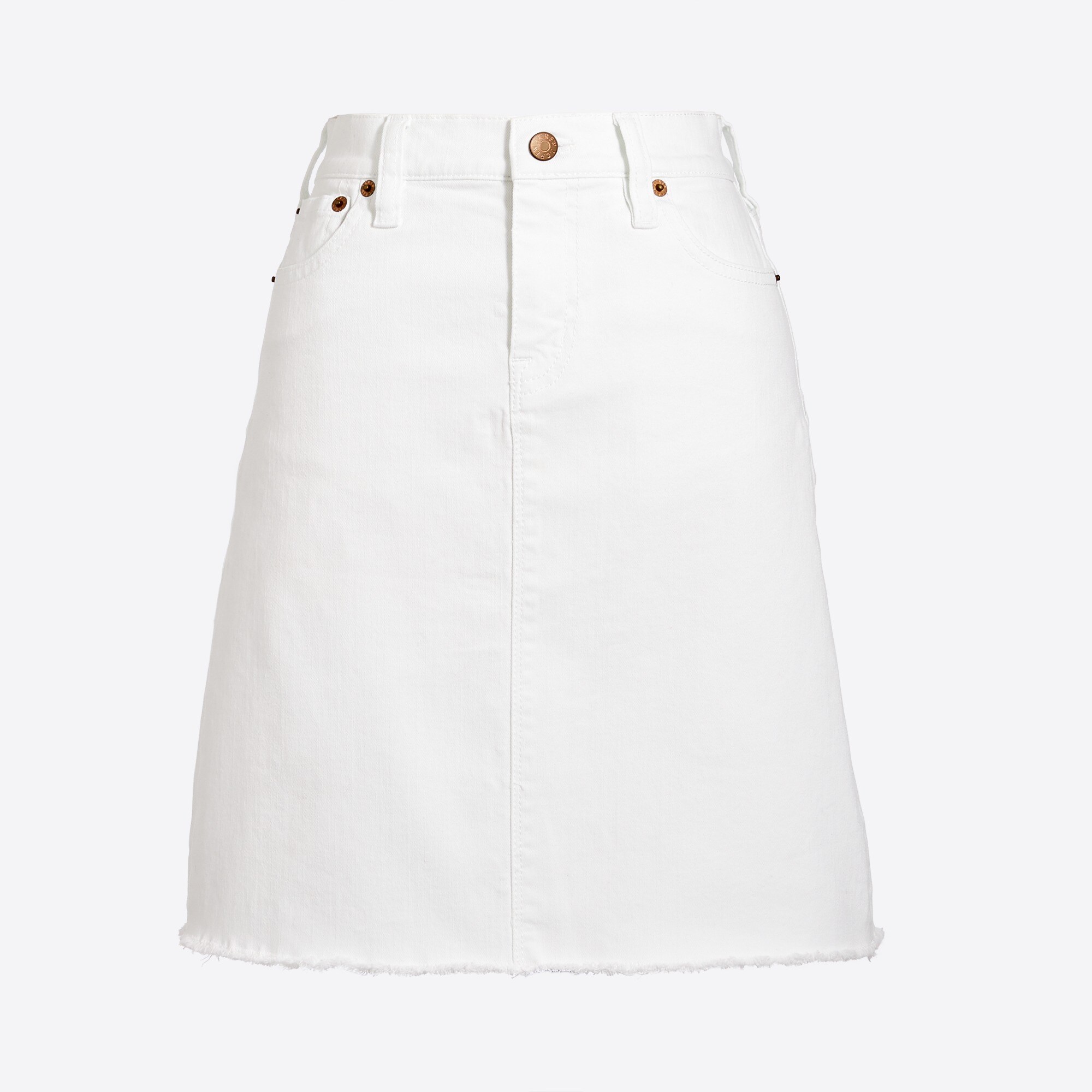 White denim mini skirt