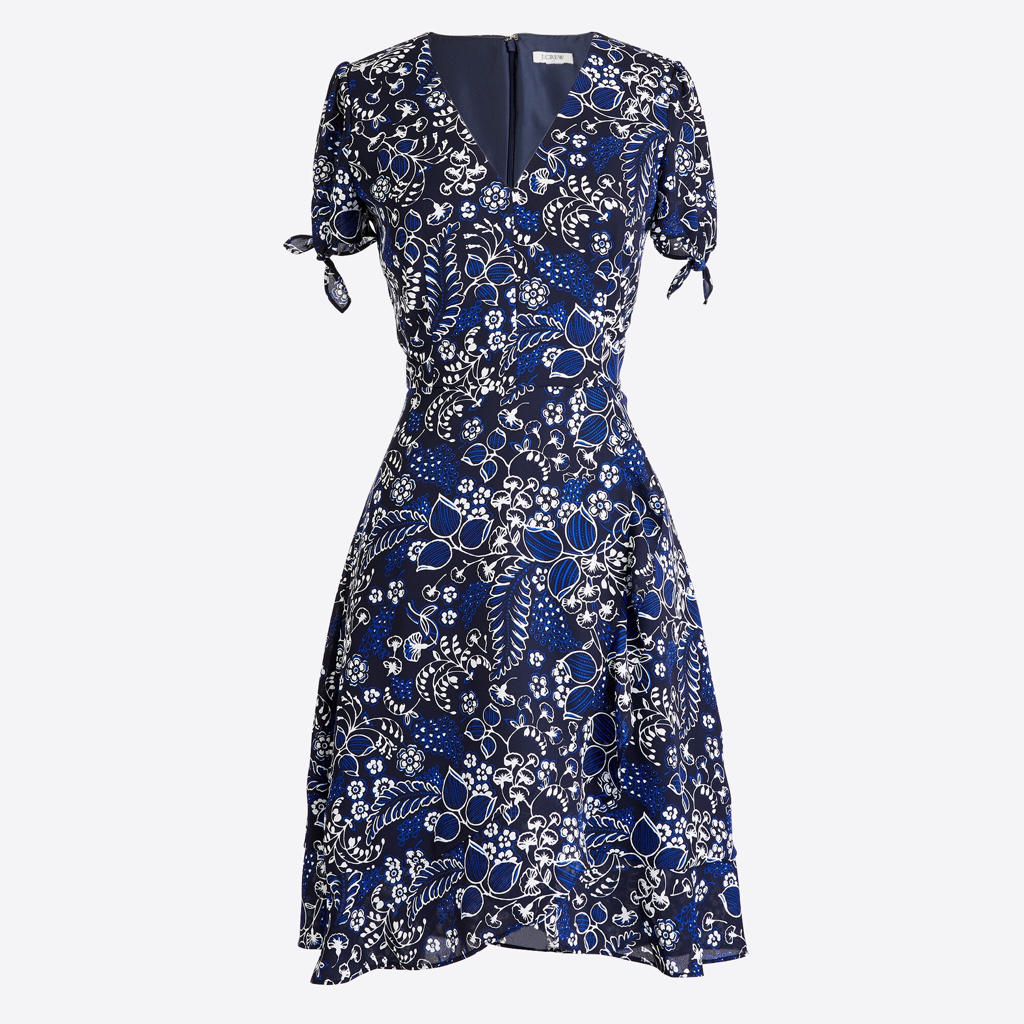 Printed faux-wrap dress