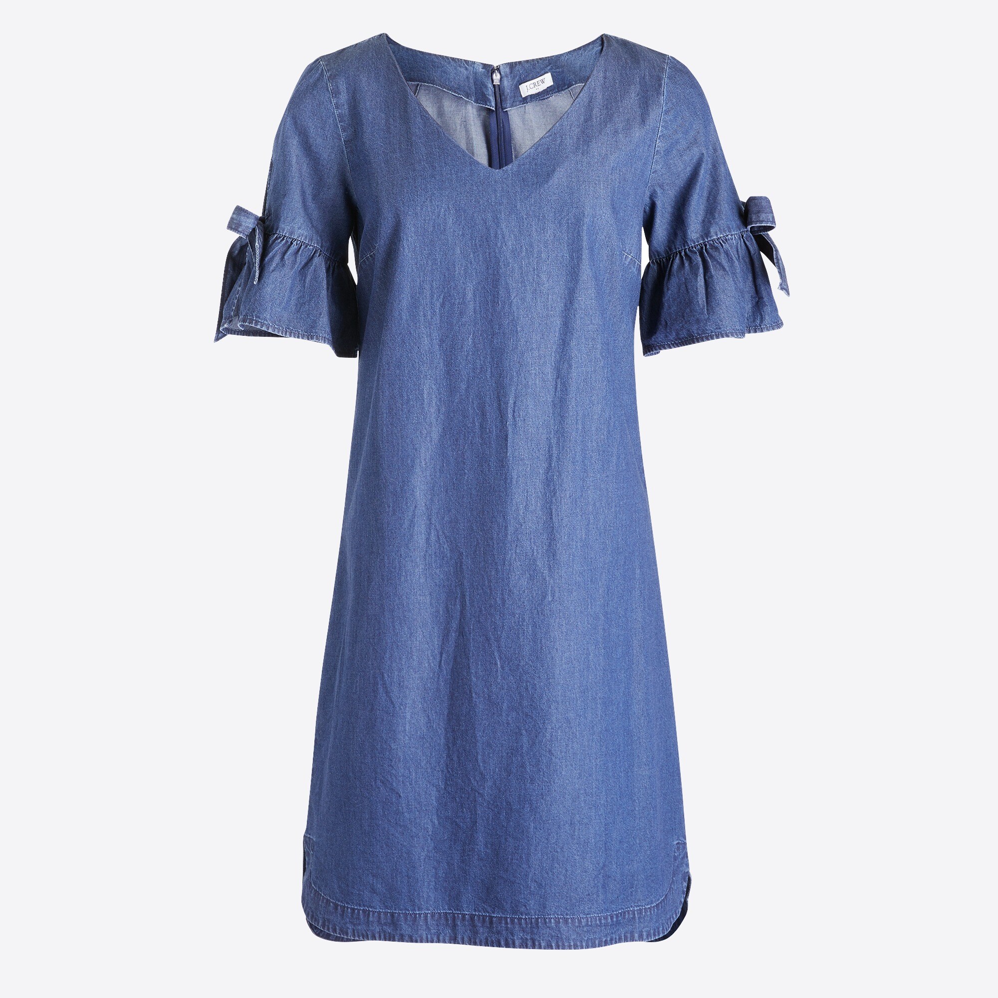 Tie-sleeve dress in denim
