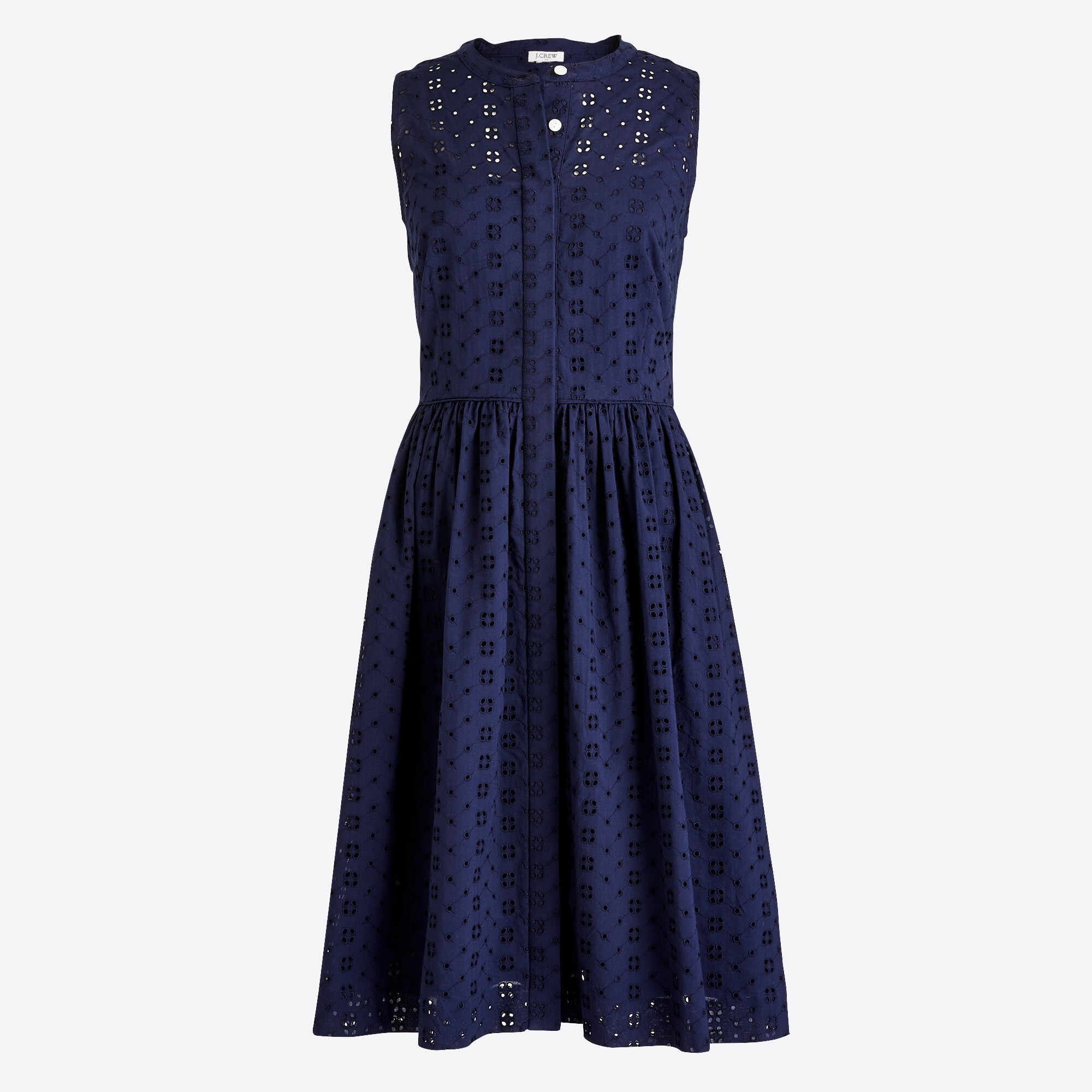 Eyelet shirt-dress