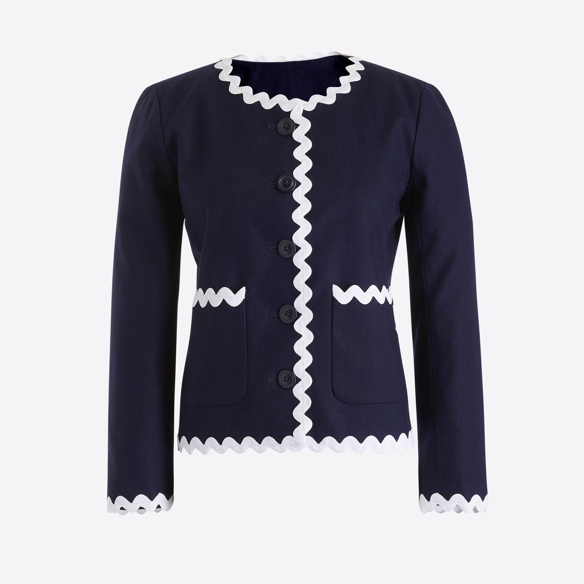 Lady jacket with rickrack trim