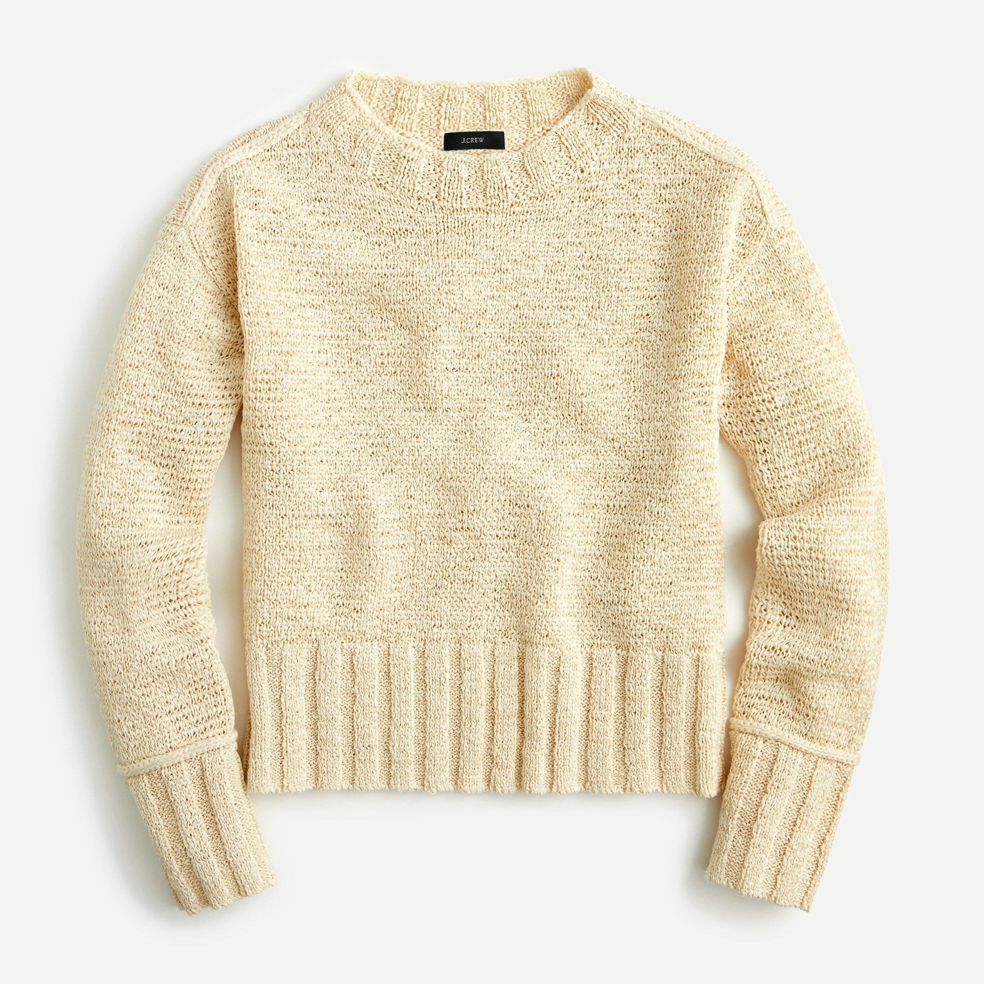 Wide-rib crewneck sweater
