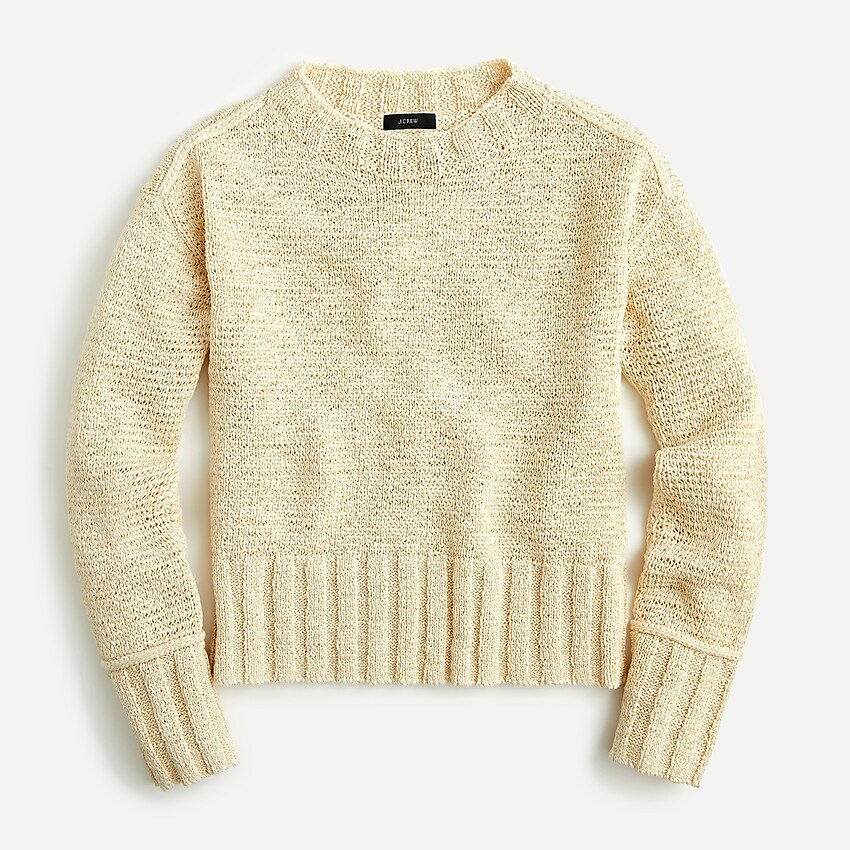j.crew: wide-rib crewneck sweater for women, right side, view zoomed