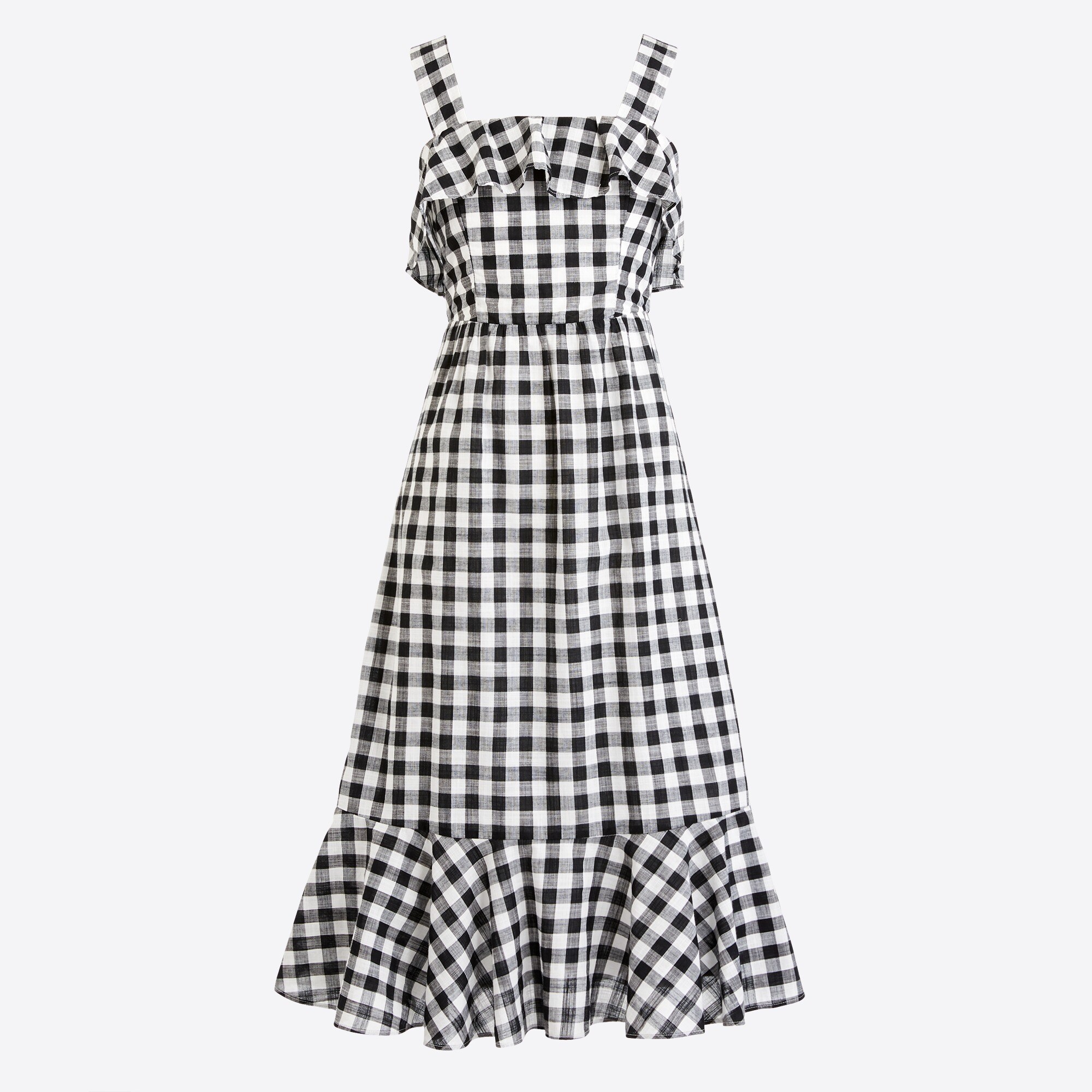 midi dress in gingham for women
