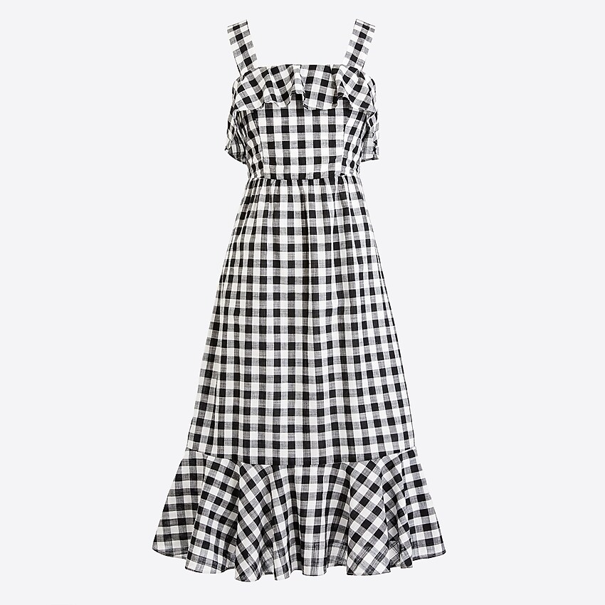 factory: midi dress in gingham for women, right side, view zoomed