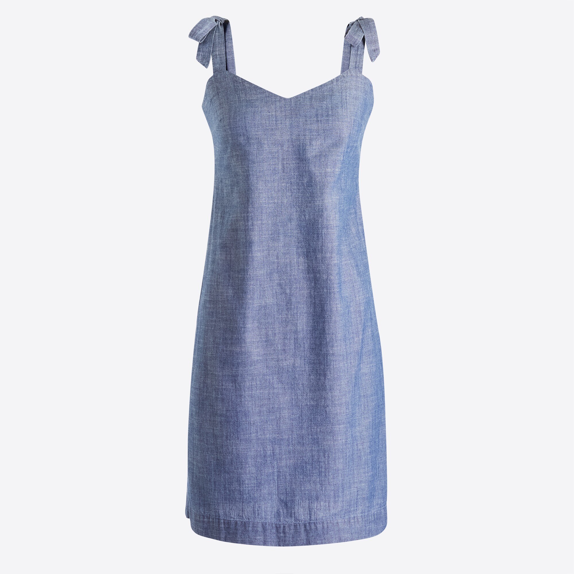 Tie-shoulder dress in denim