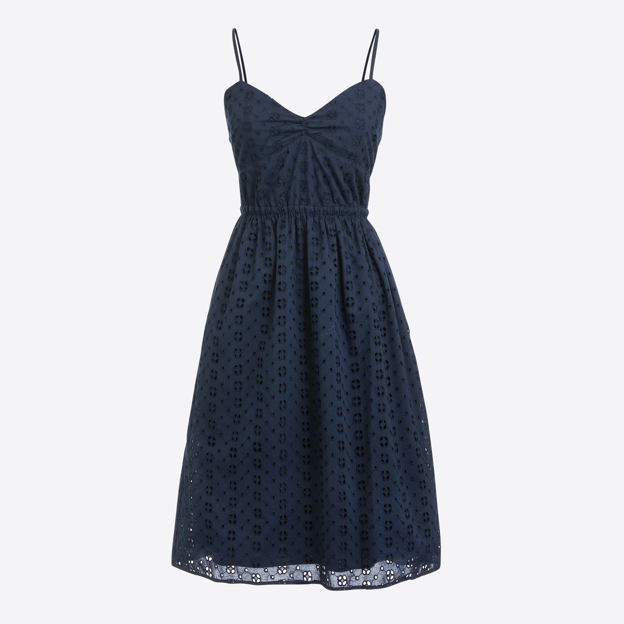 eyelet tie-shoulder cami dress for women