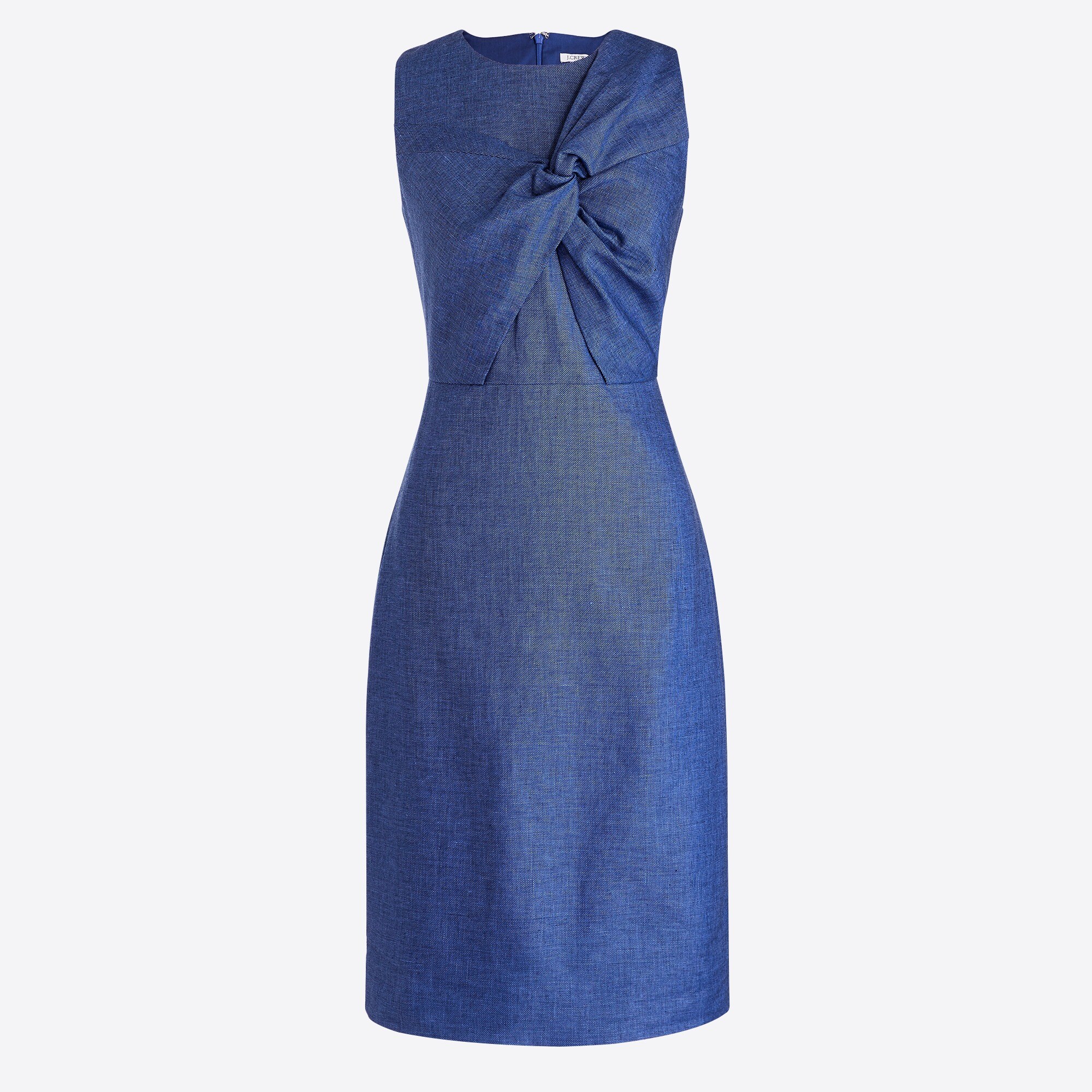 tie-front dress in linen-cotton for women
