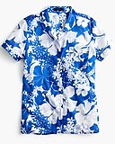 Short-sleeve pajama top in blue floral