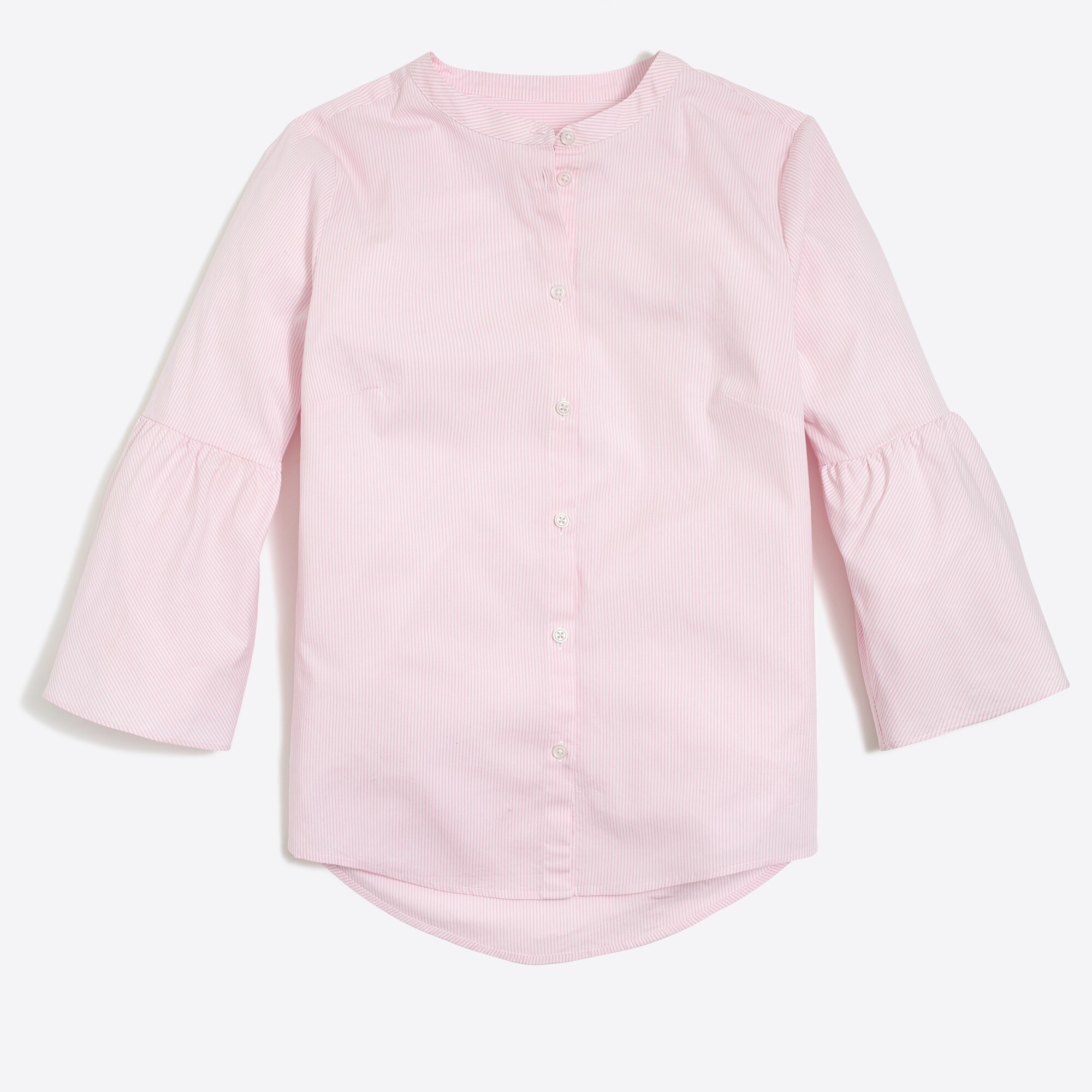 Poplin bell-sleeve top